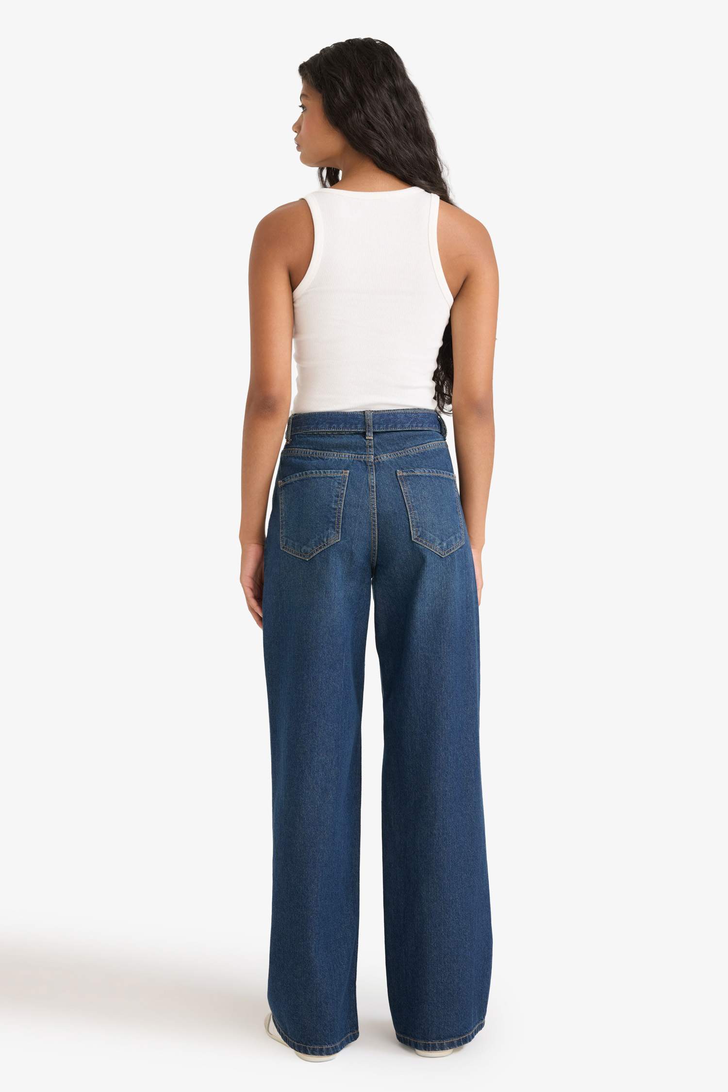 Wide Leg Yüksek Bel Uzun Jean Pantolon