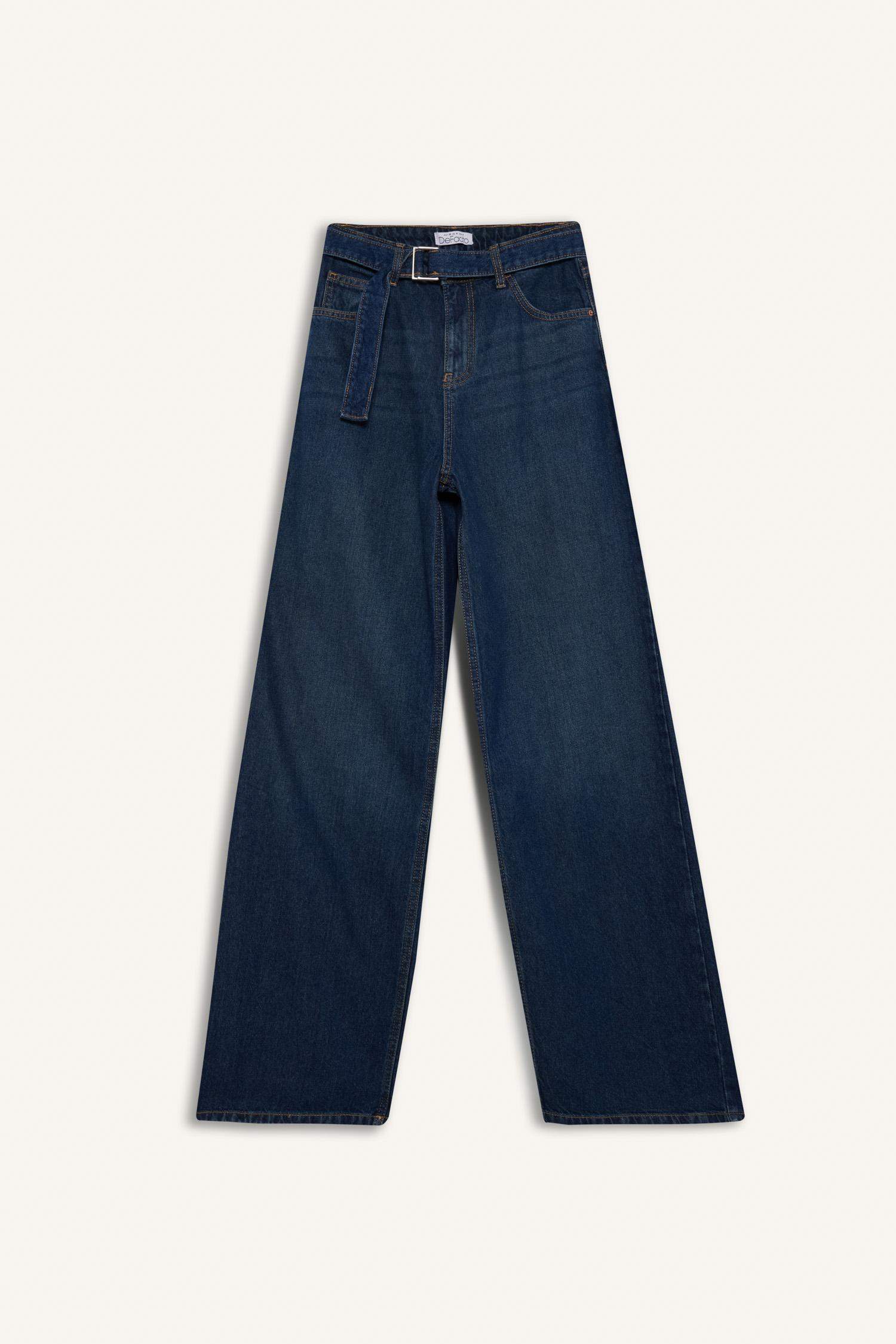 Wide Leg Yüksek Bel Uzun Jean Pantolon