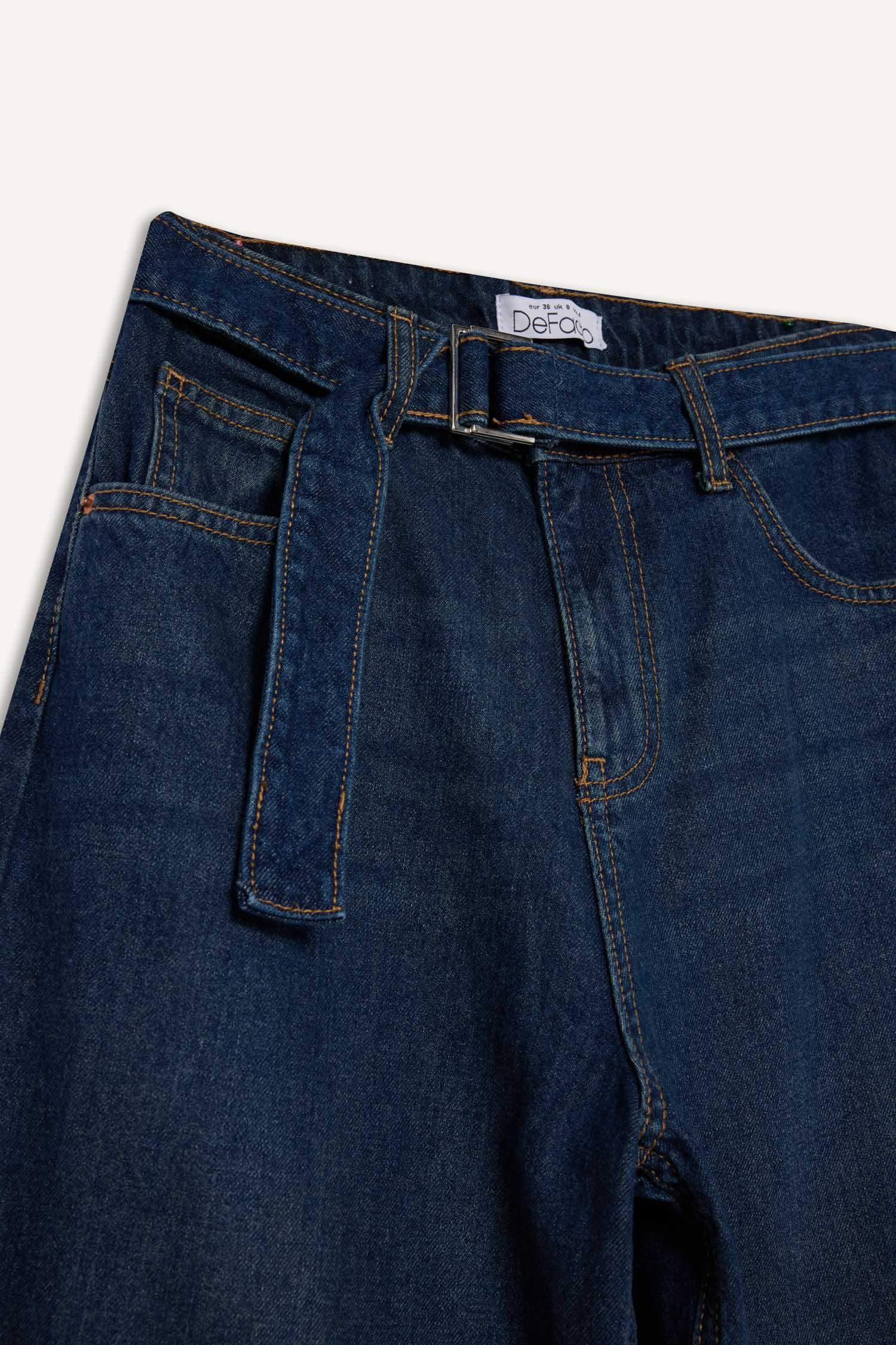 Wide Leg Yüksek Bel Uzun Jean Pantolon