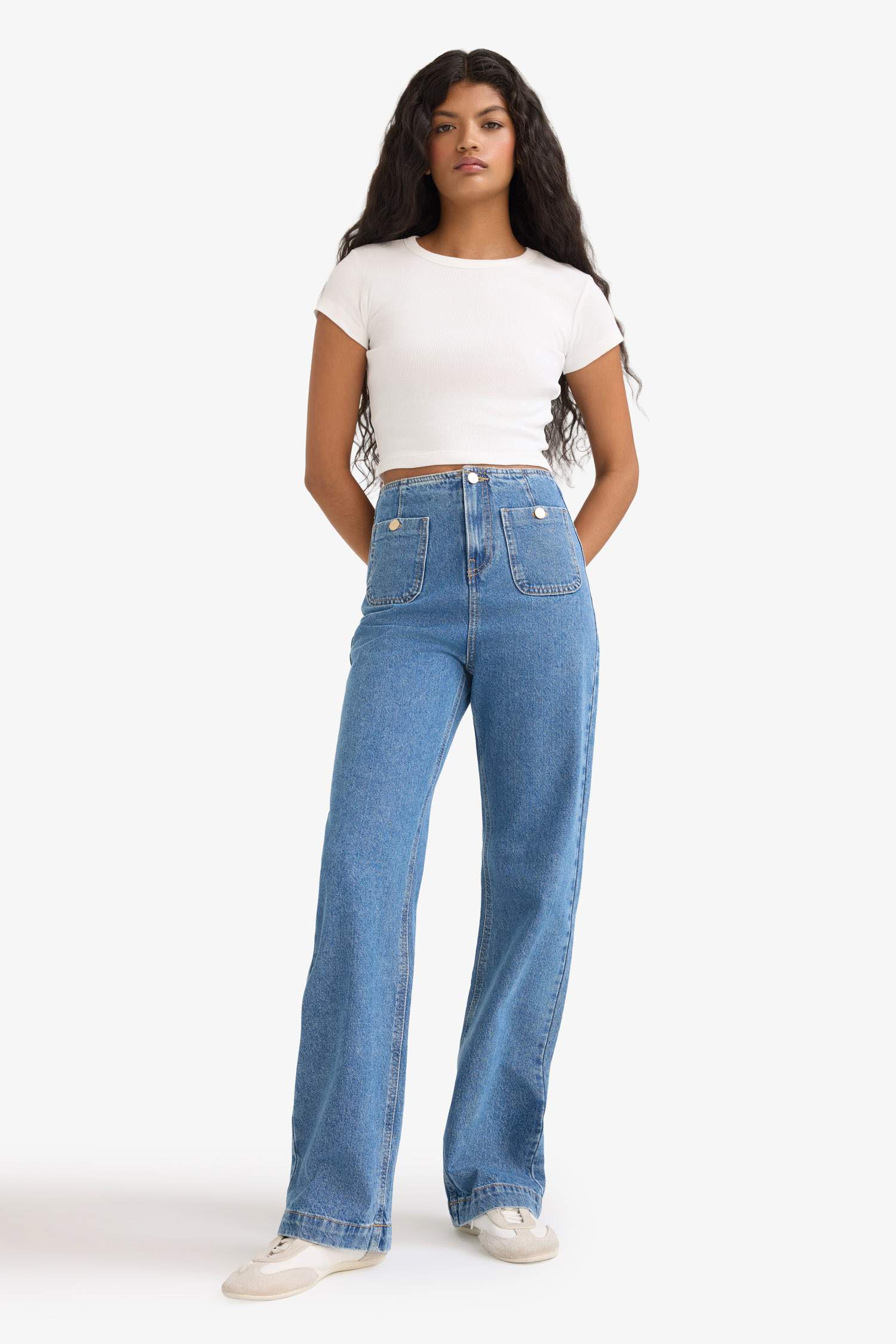 90's Wide Leg High Waist Straight Leg Jeans