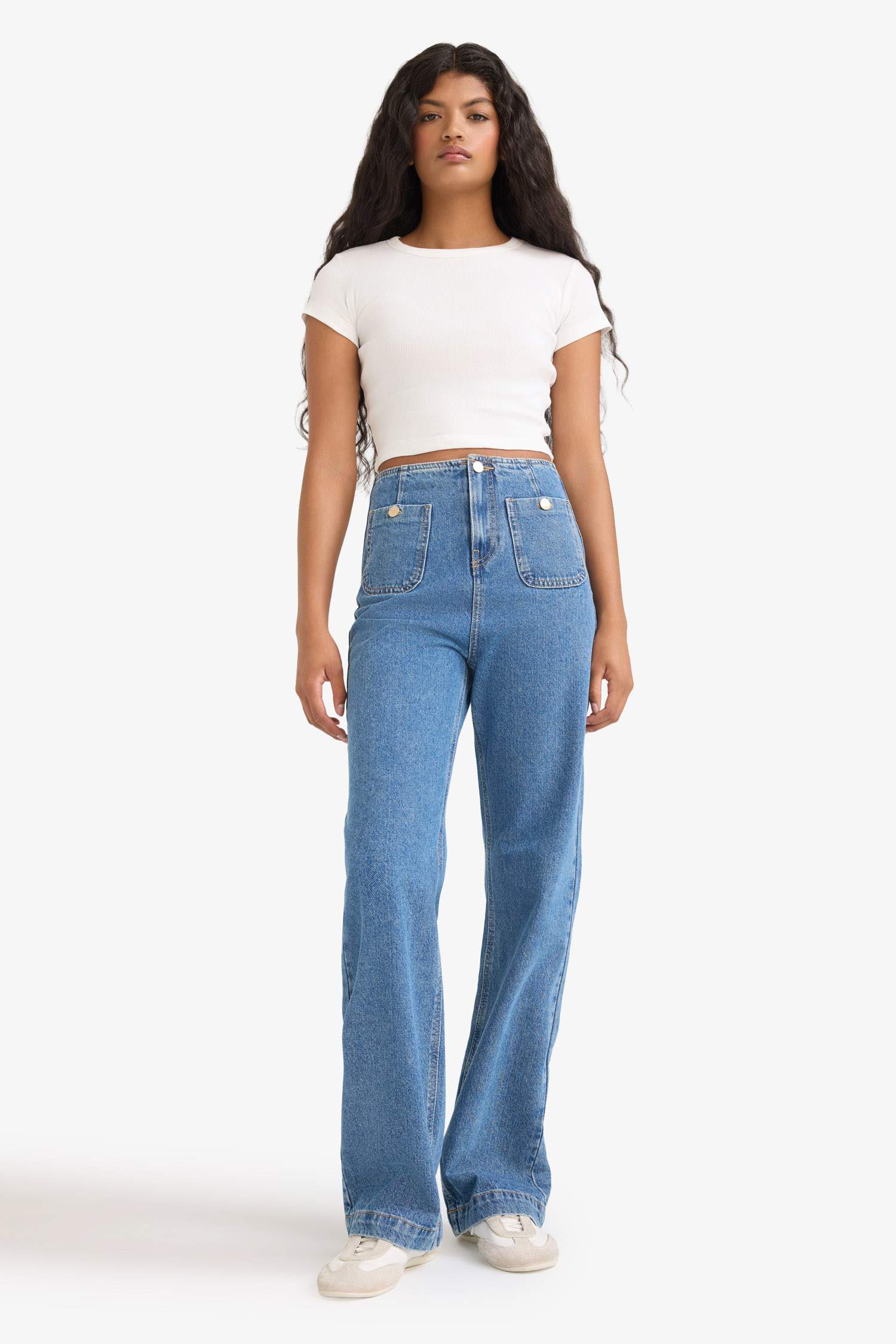 90's Wide Leg High Waist Straight Leg Jeans