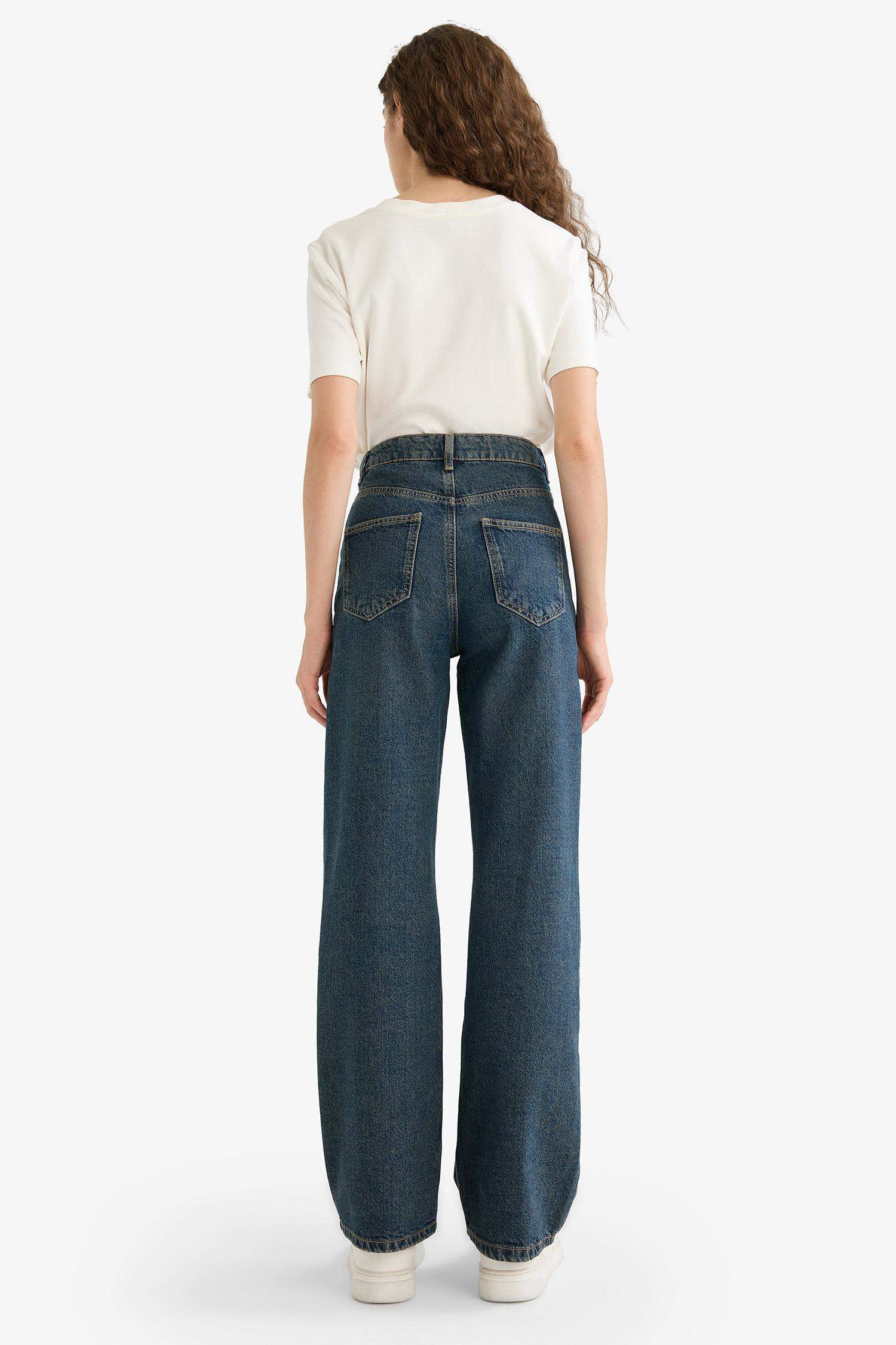 90's Wide Leg High Waist Straight Leg Long Jeans