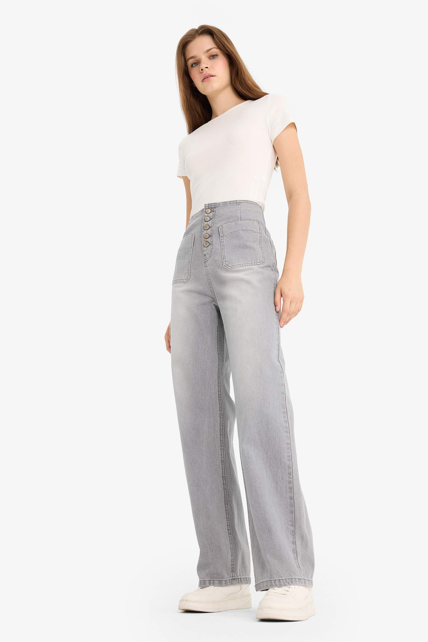 90's Wide Leg Yüksek Bel Uzun Jean Pantolon