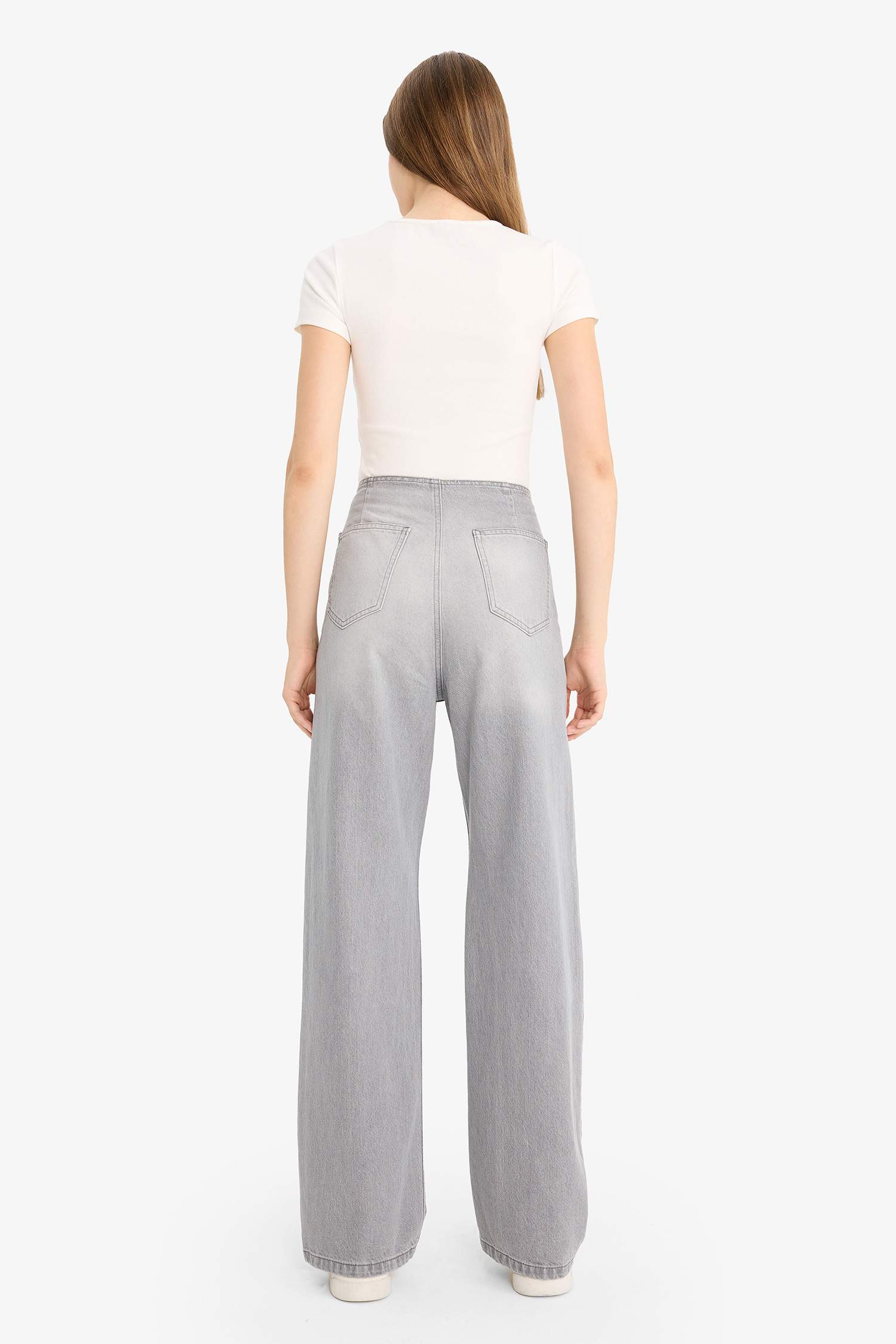 90's Wide Leg Yüksek Bel Uzun Jean Pantolon