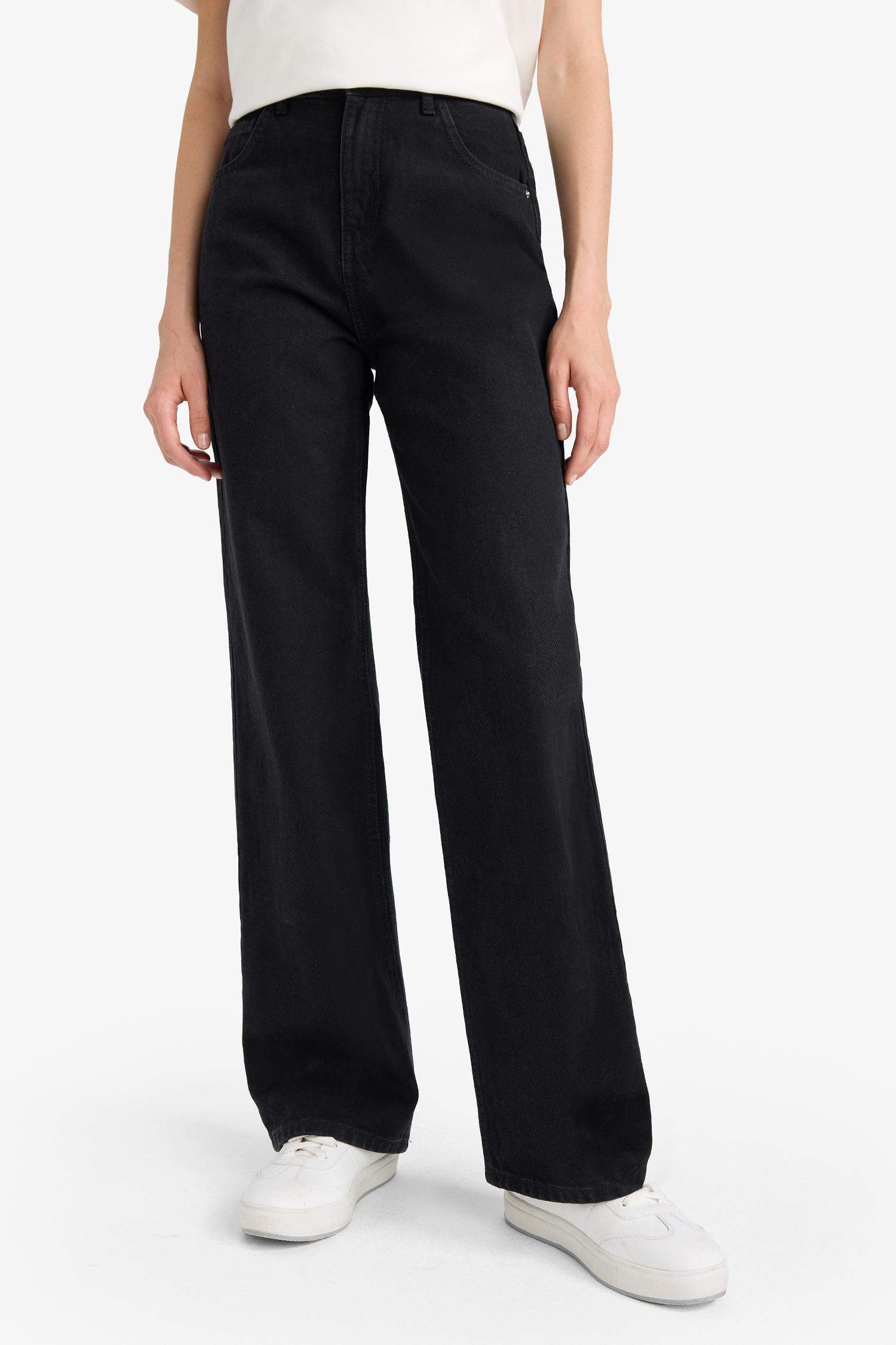 90's Wide Leg Yüksek Bel Uzun Jean Pantolon