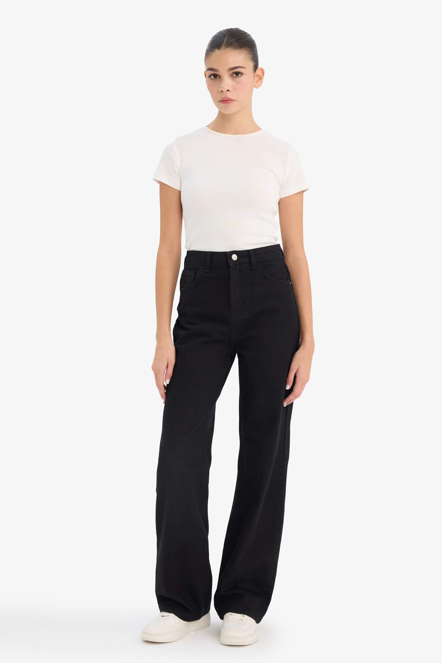 90's Wide Leg High Waist Long Jeans