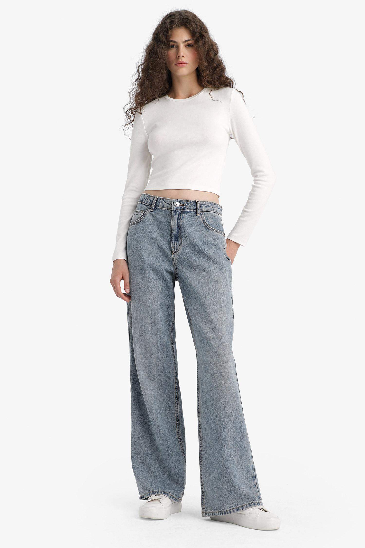 Straight Wide High Waist Long Jeans