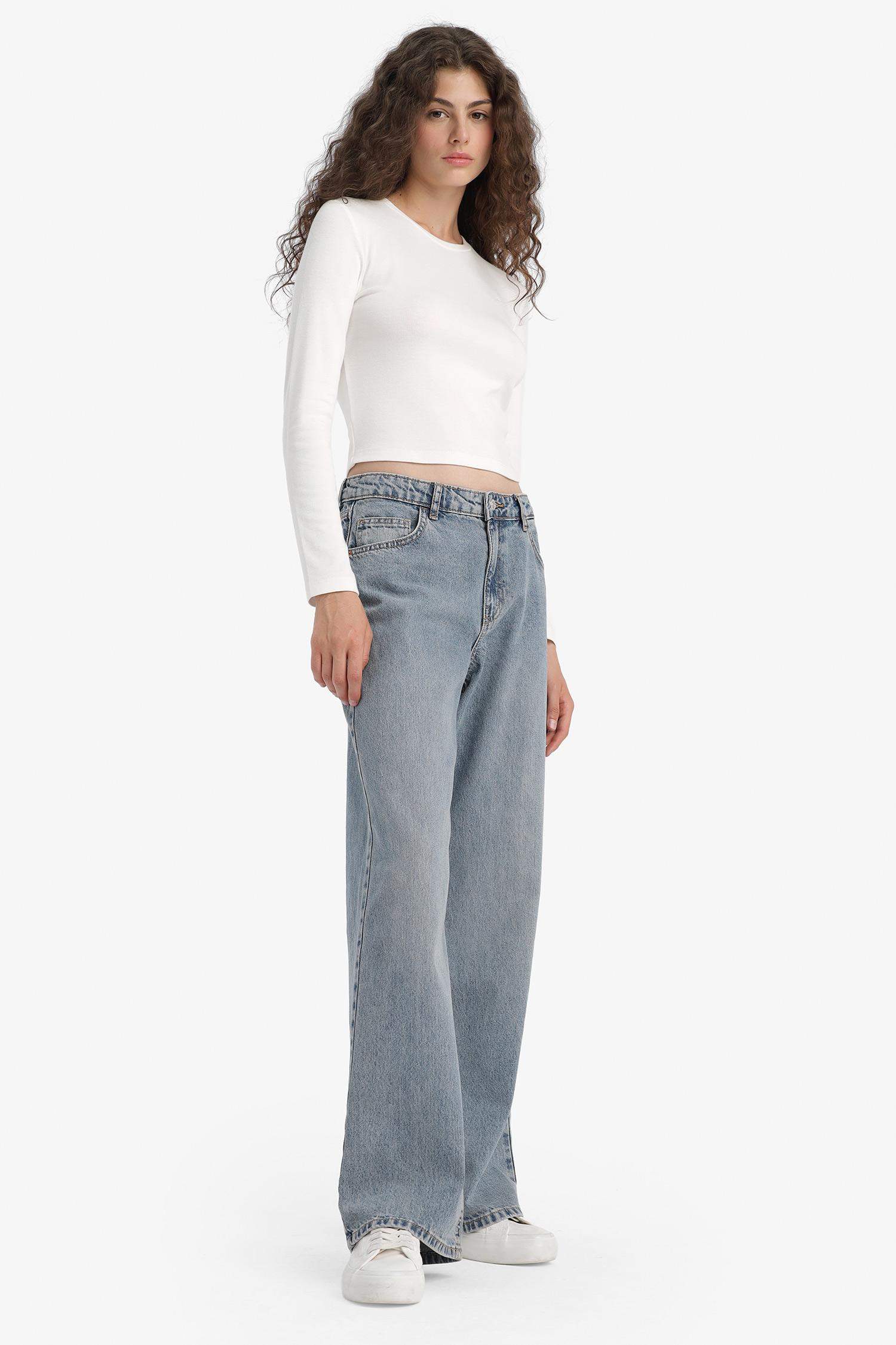 Straight Wide High Waist Long Jeans