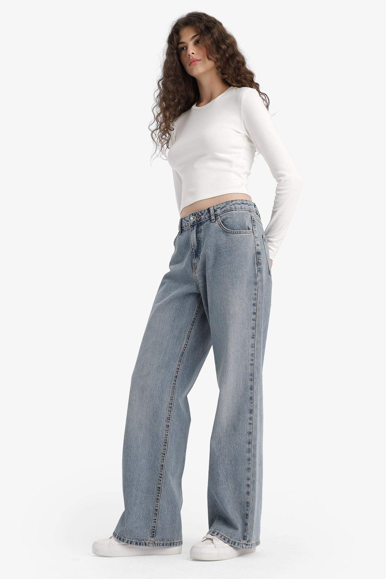 Straight Wide High Waist Long Jeans