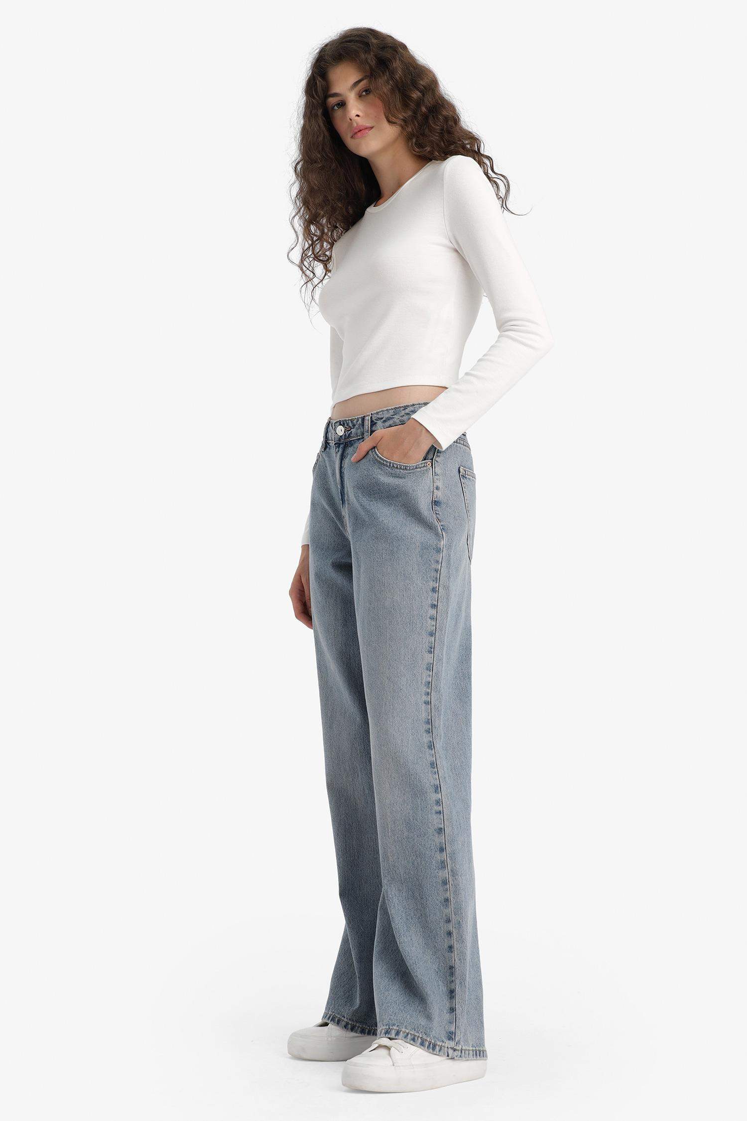 Straight Wide High Waist Long Jeans