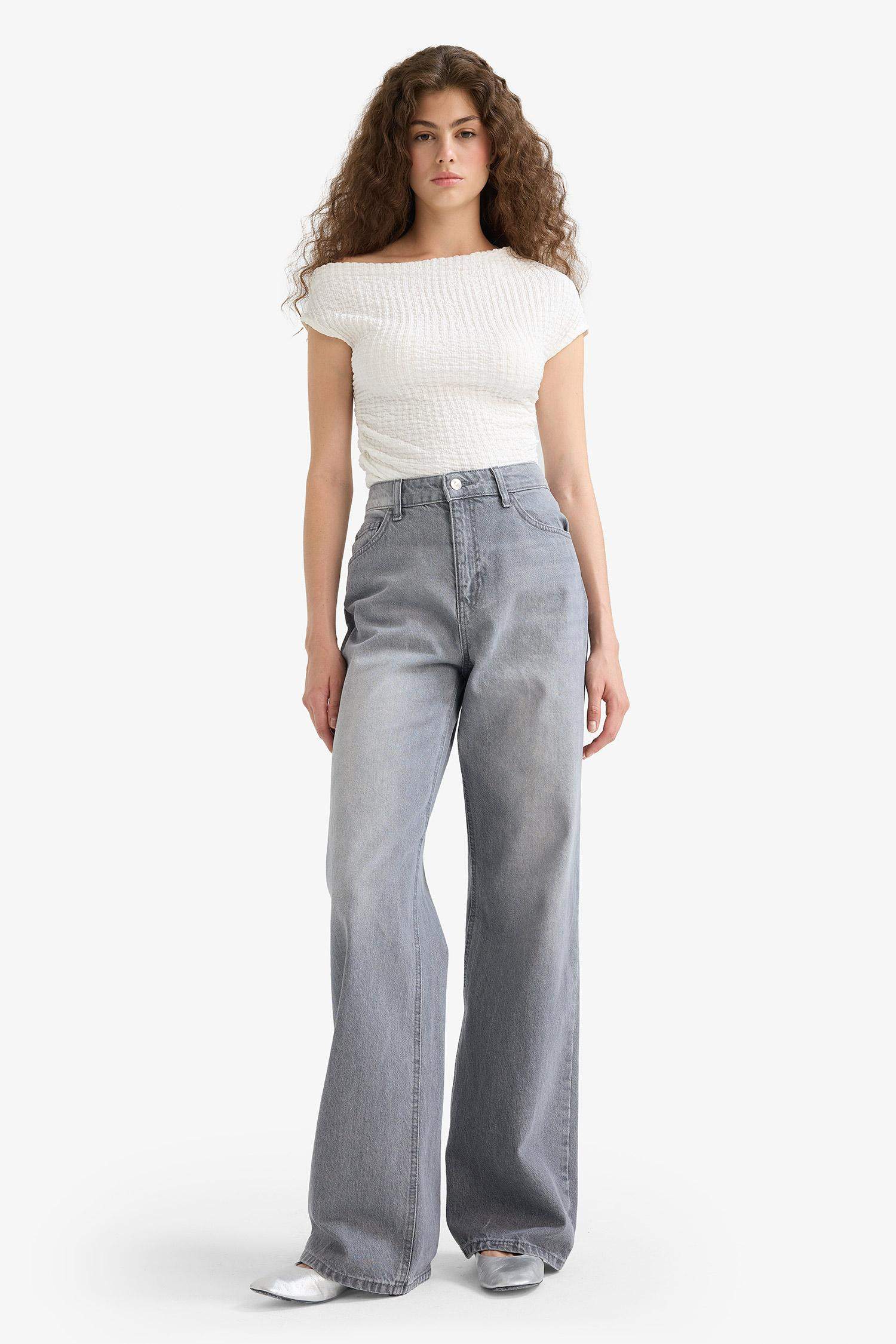 Straight Wide High Waist Long Jeans