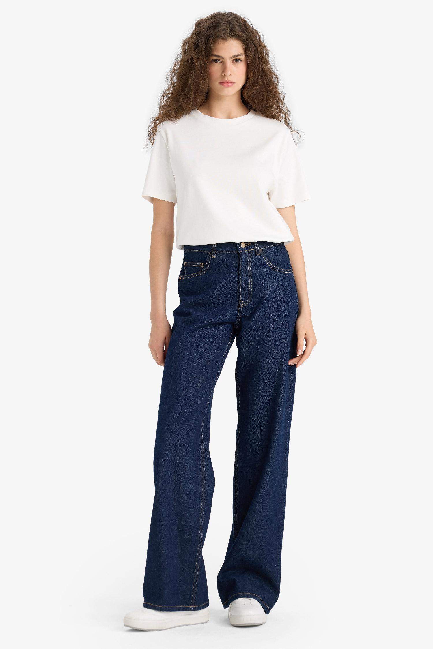 Straight Wide Leg High Waist Long Jeans
