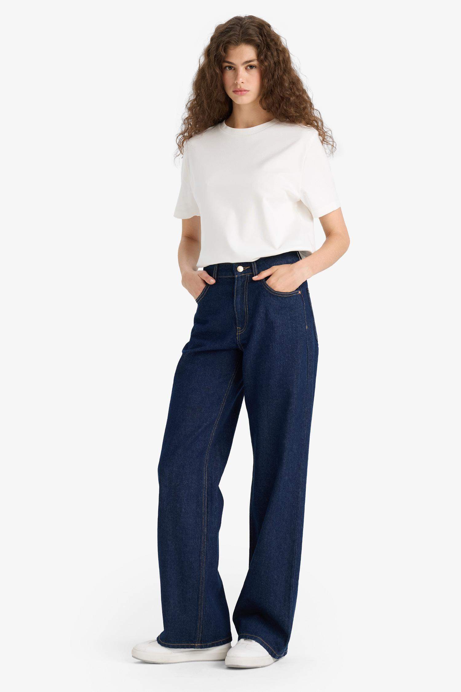 Straight Wide Leg High Waist Long Jeans