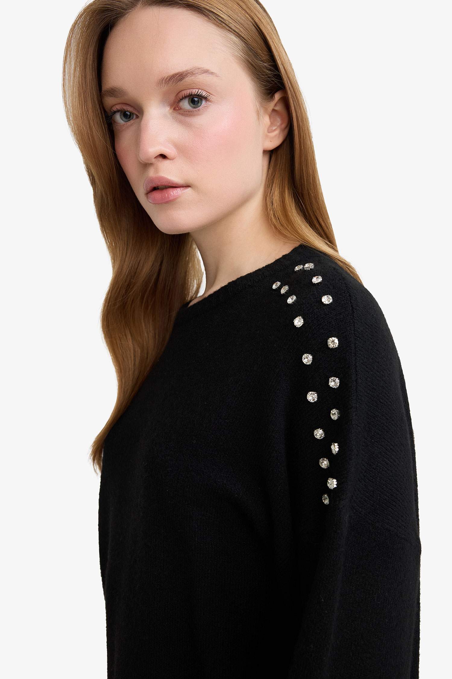 Pull en tricot à col rond Coupe décontractée