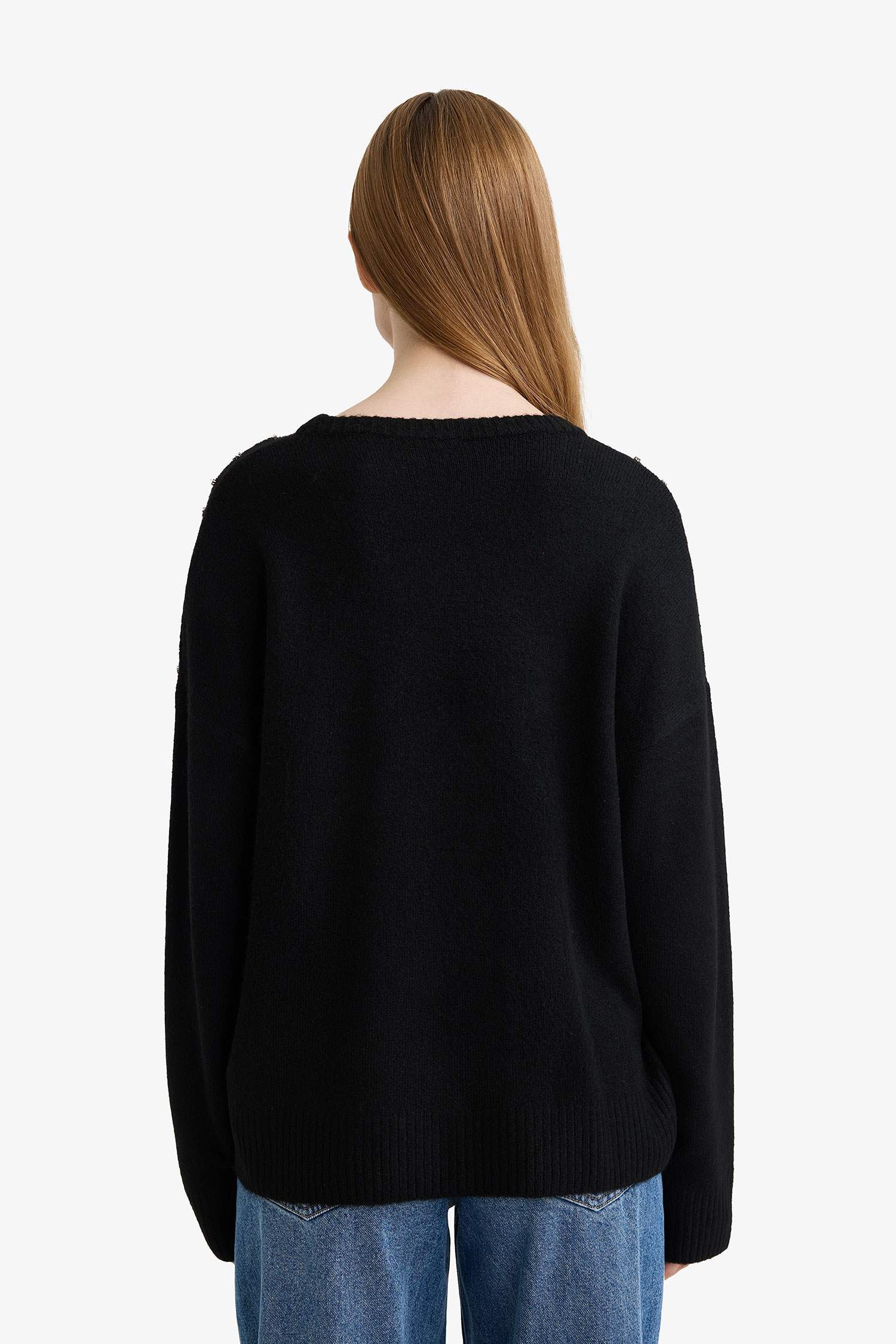 Pull en tricot à col rond Coupe décontractée