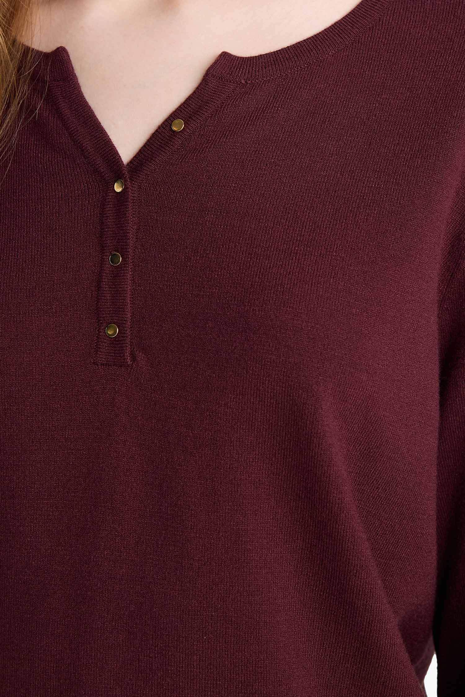 بلوز صوف قصة عادية بياخة V