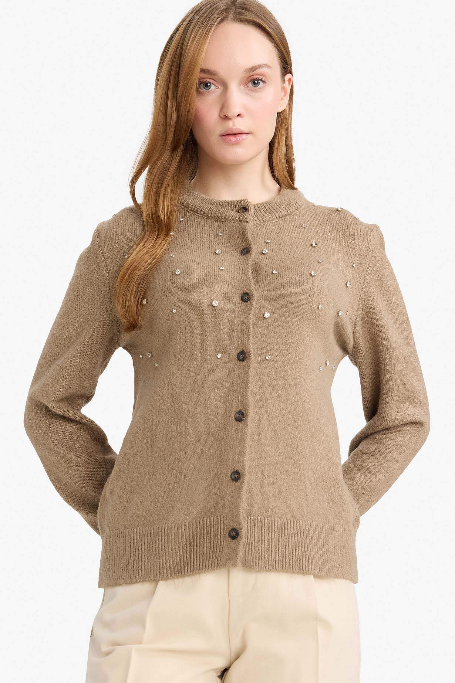 Regular Fit Crew Neck Knitwear Cardigan