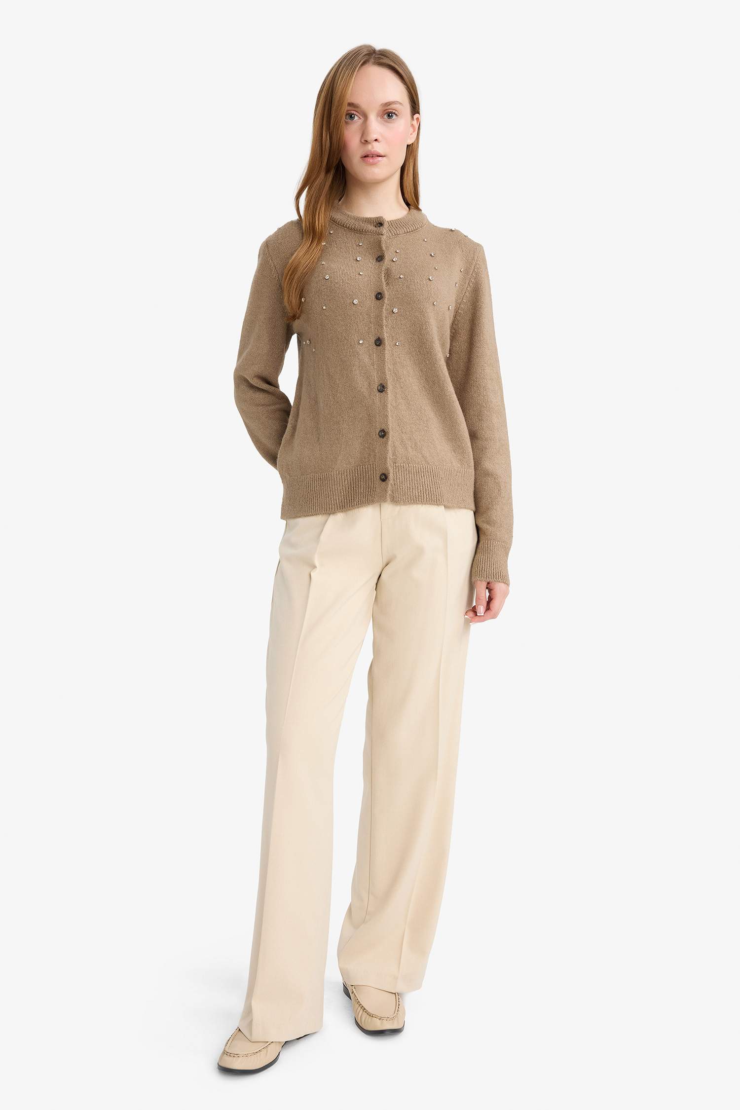 Regular Fit Crew Neck Knitwear Cardigan