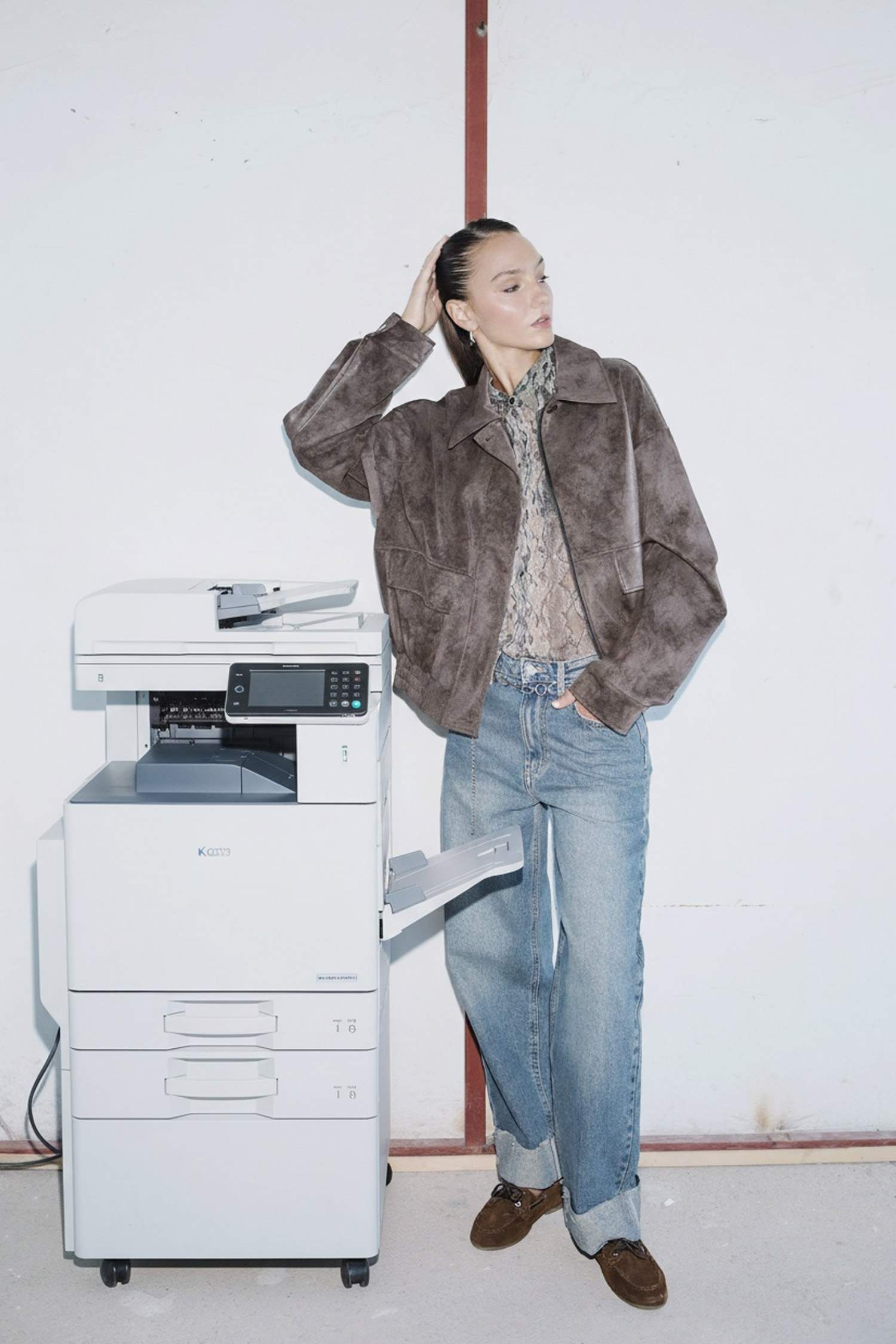 Baggy Fit High Waist Washed Jeans