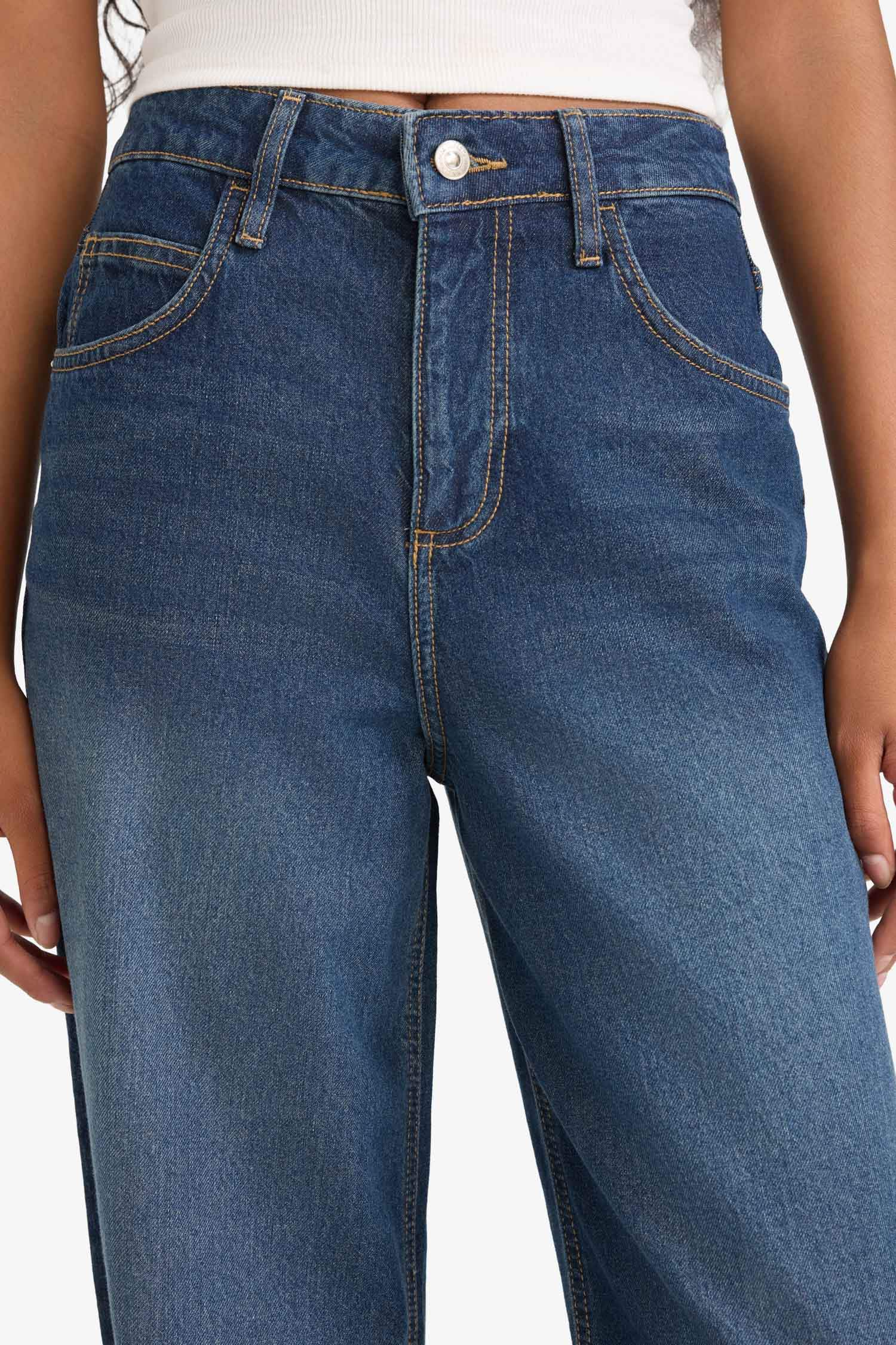 Baggy Fit High Waist Long Jeans