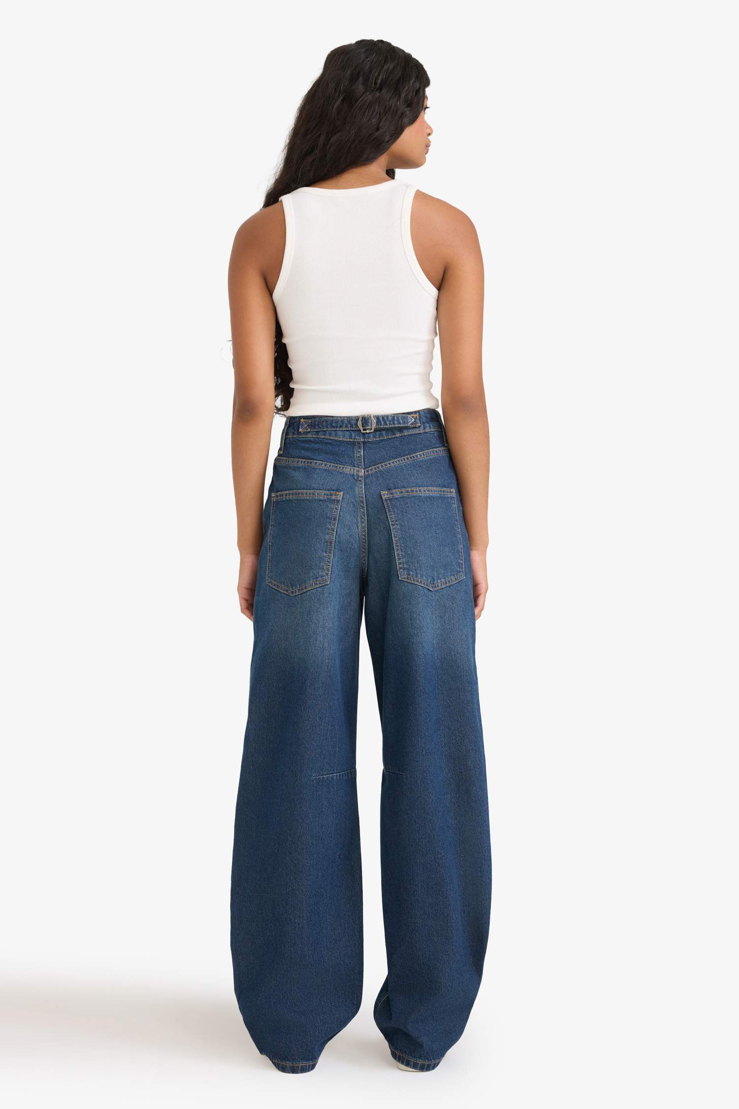 Baggy Fit High Waist Long Jeans