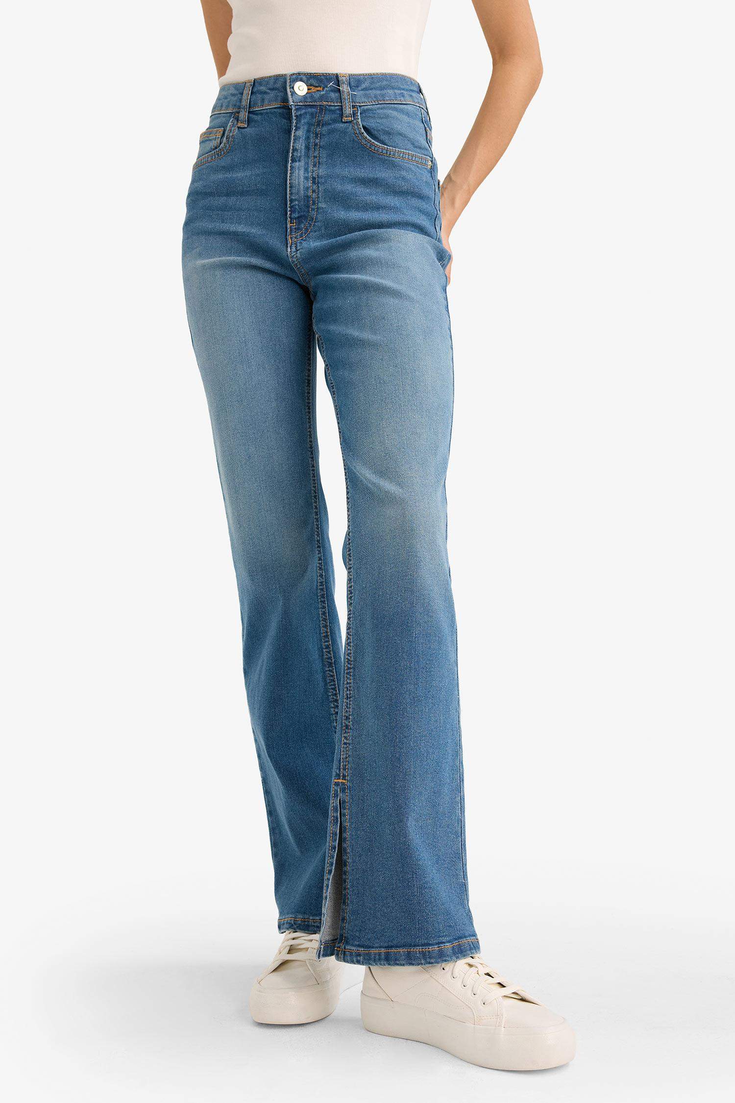 Slim Flare Fit High Waist Flared Long Jeans