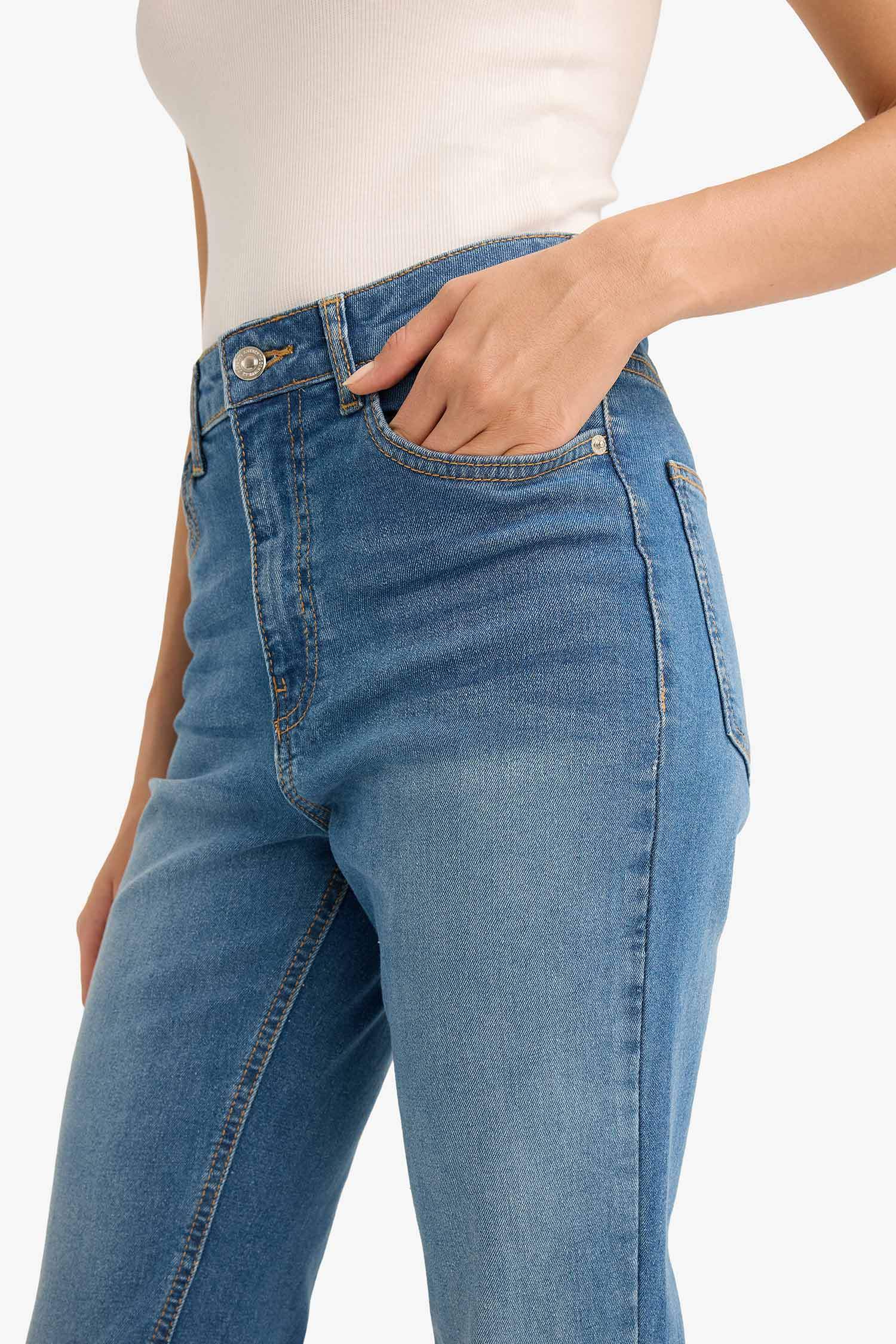 Slim Flare Fit High Waist Flared Long Jeans