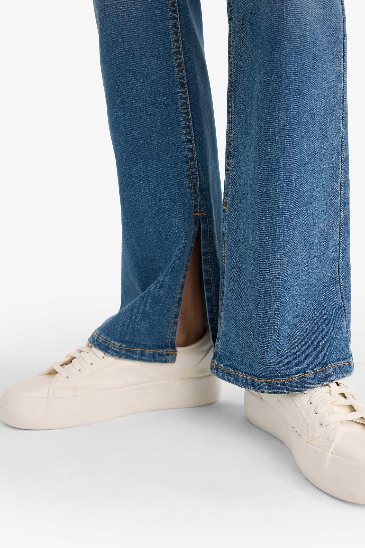 Slim Flare Fit High Waist Flared Long Jeans