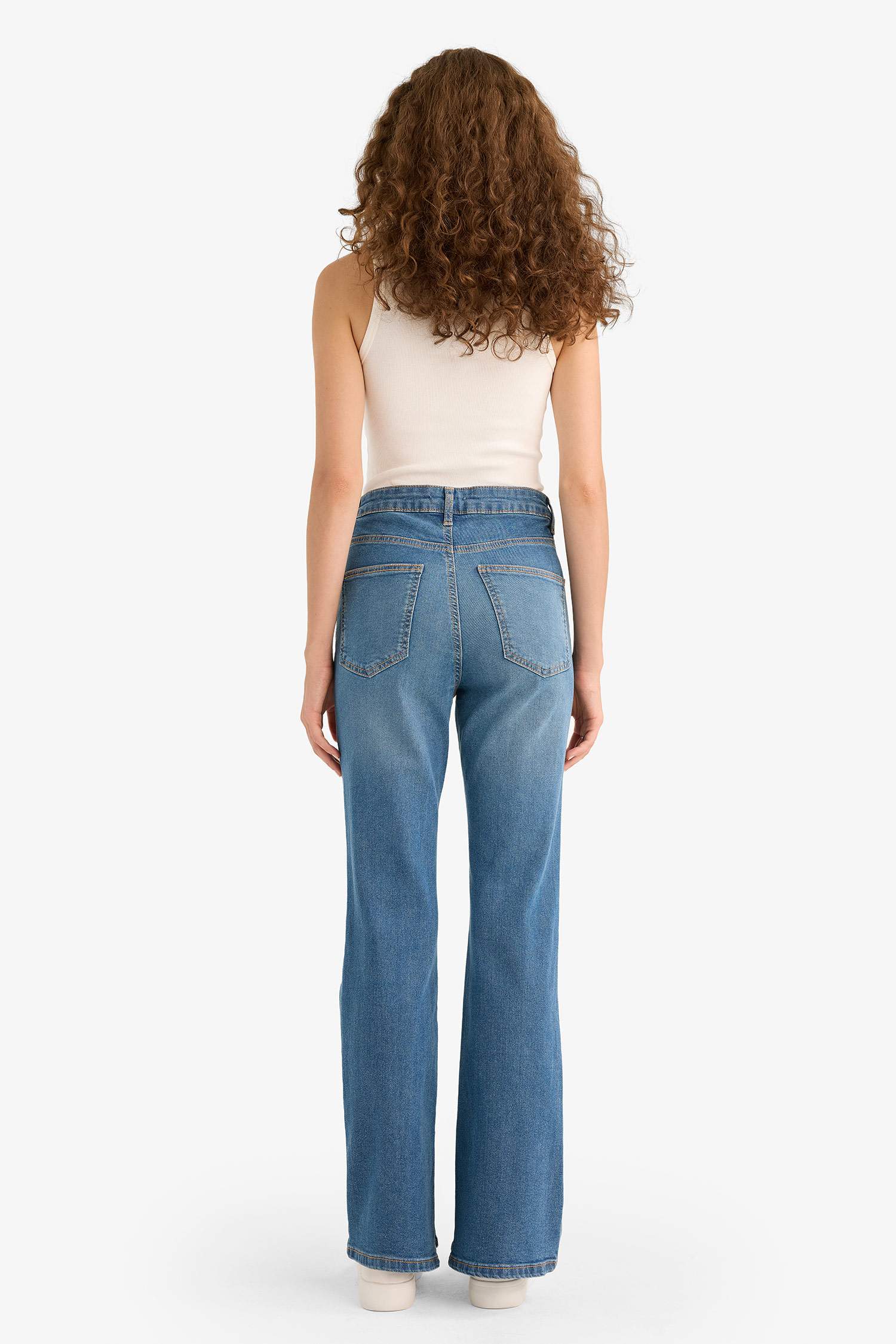 Slim Flare Fit High Waist Flared Long Jeans