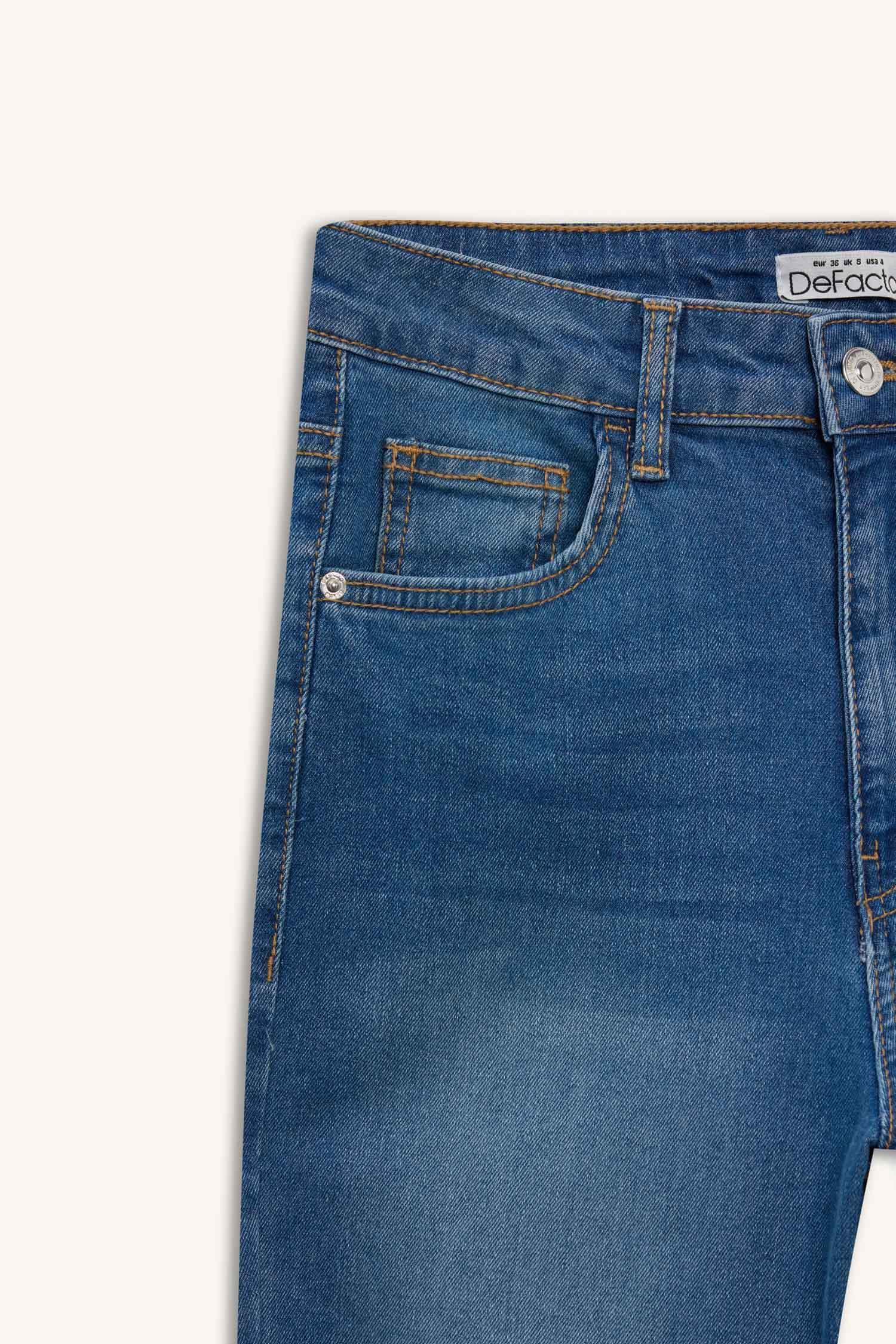 Slim Flare Fit High Waist Flared Long Jeans