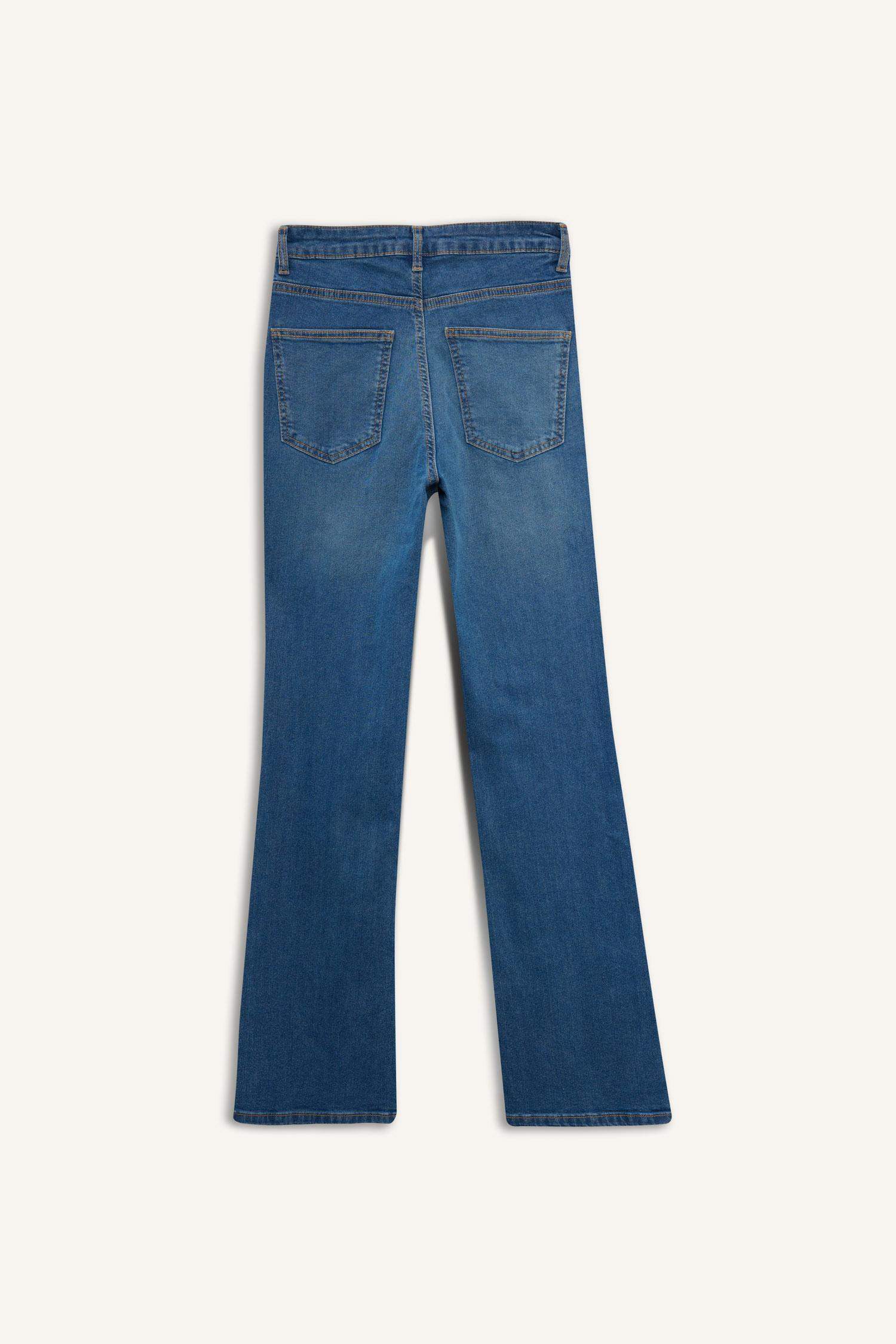 Slim Flare Fit High Waist Flared Long Jeans