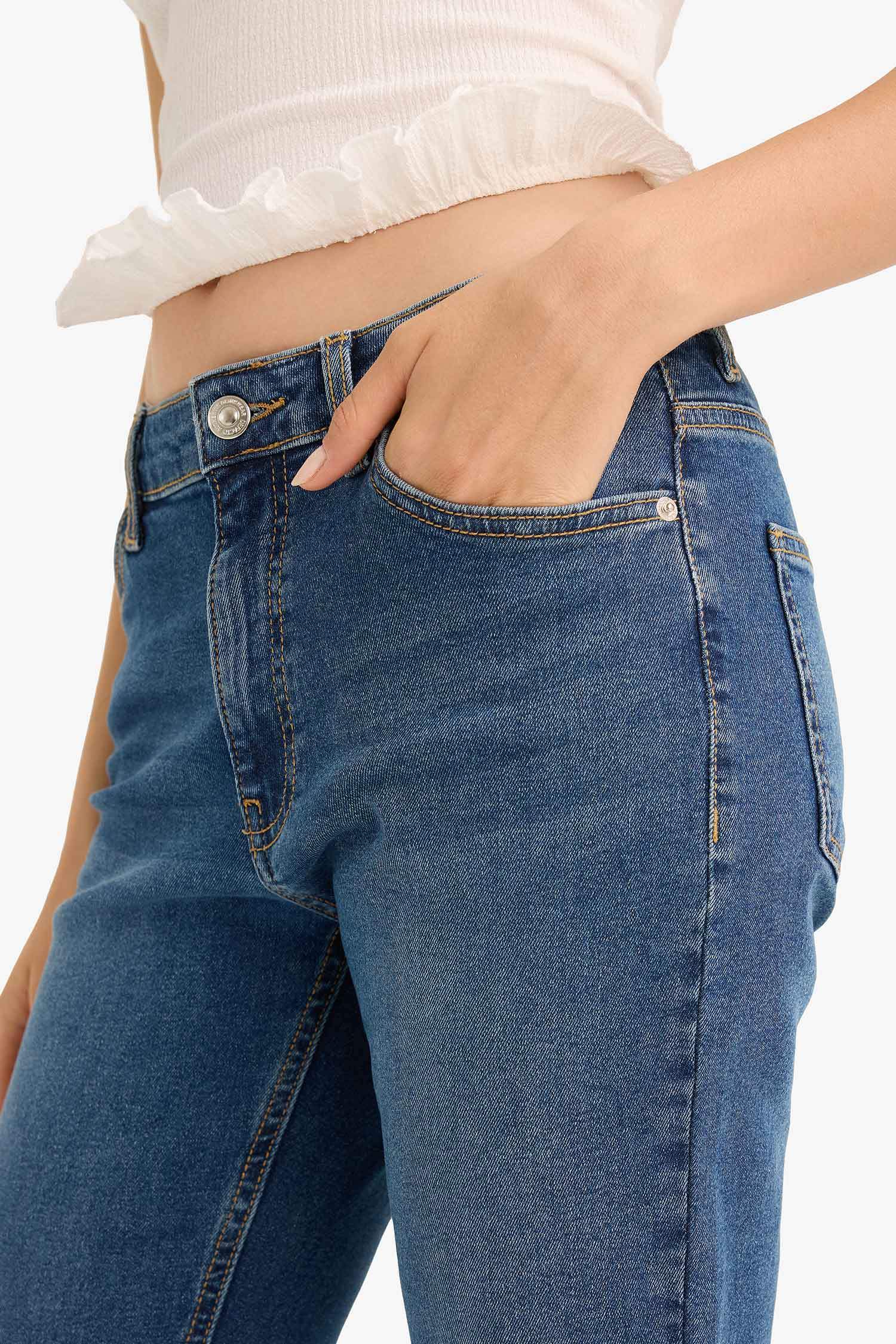Mia Flare Fit Normal Bel İspanyol Paça Uzun Jean Pantolon