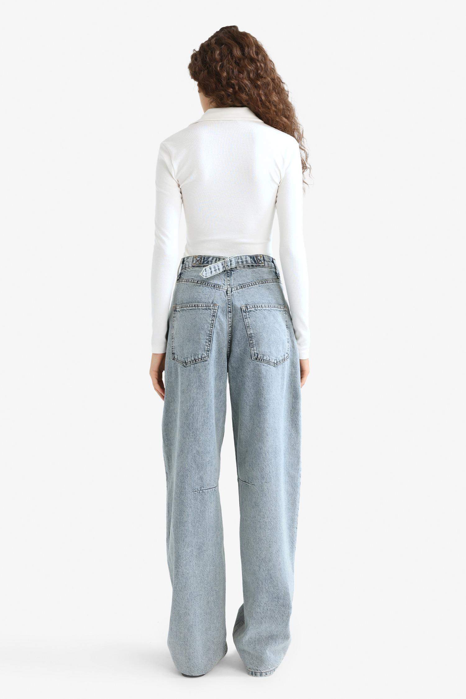 Baggy Fit High Waist Long Jeans