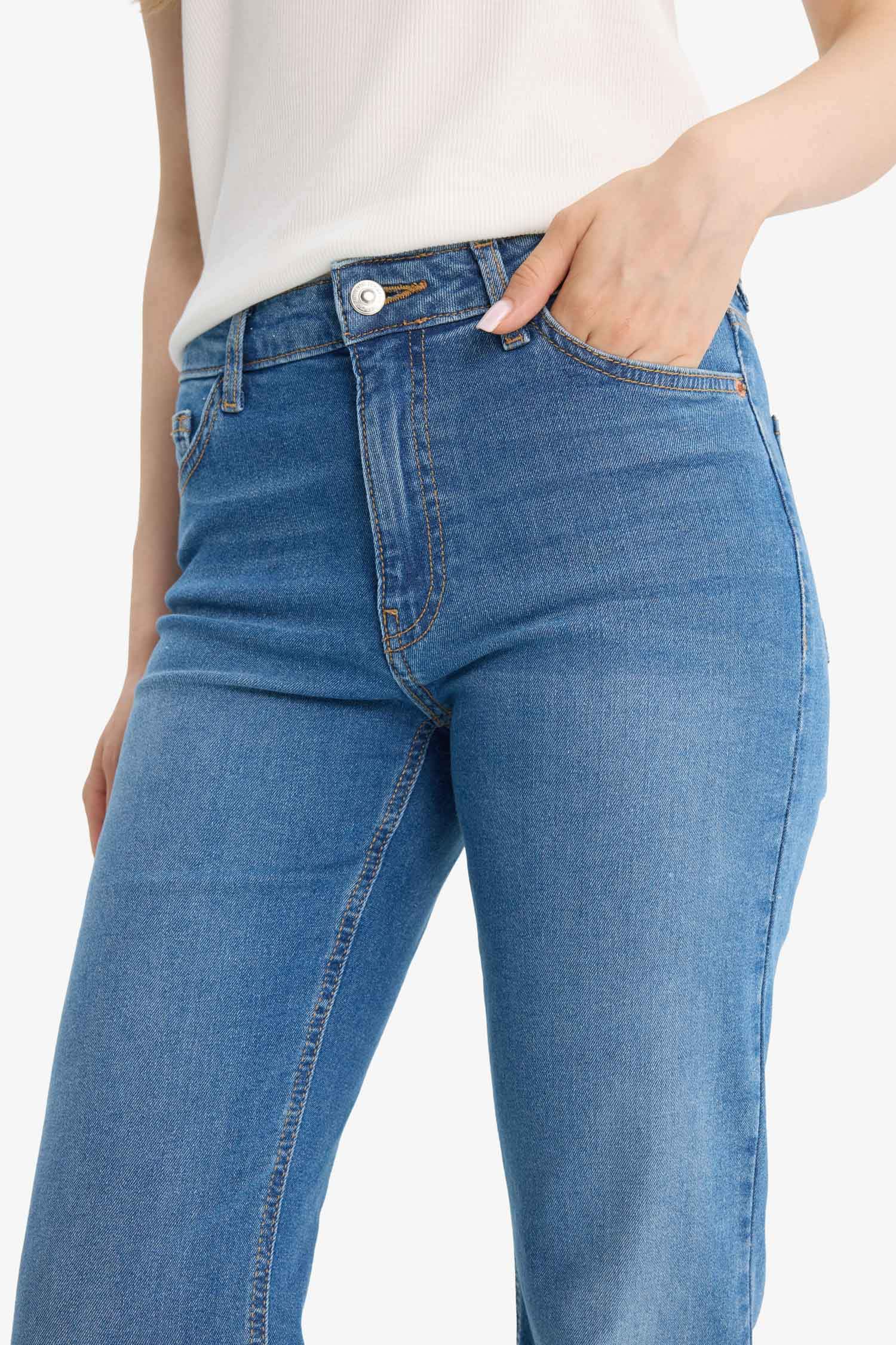 Mia Flare Fit Normal Bel İspanyol Paça Uzun Jean Pantolon