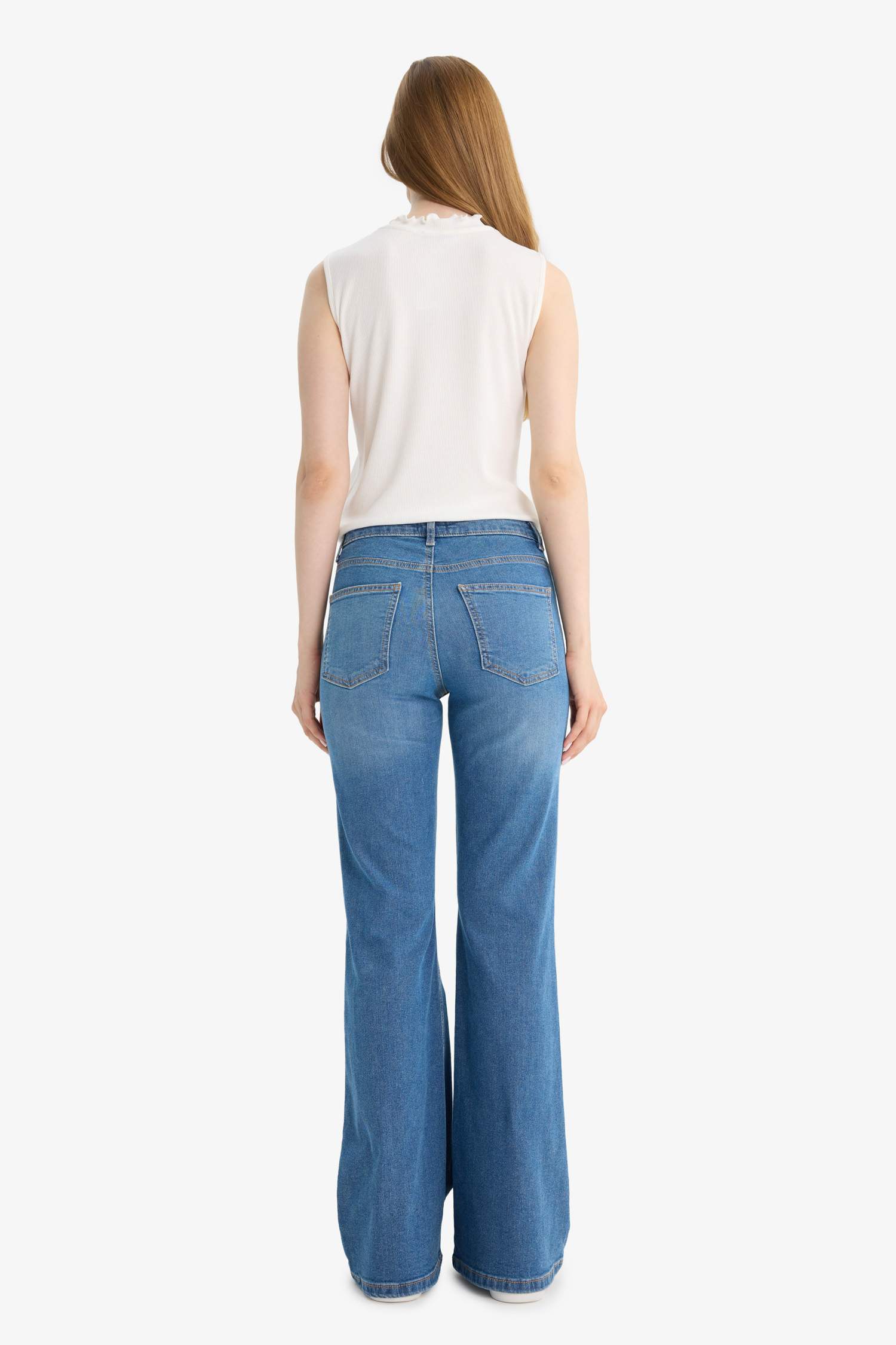 Mia Flare Fit Normal Bel İspanyol Paça Uzun Jean Pantolon