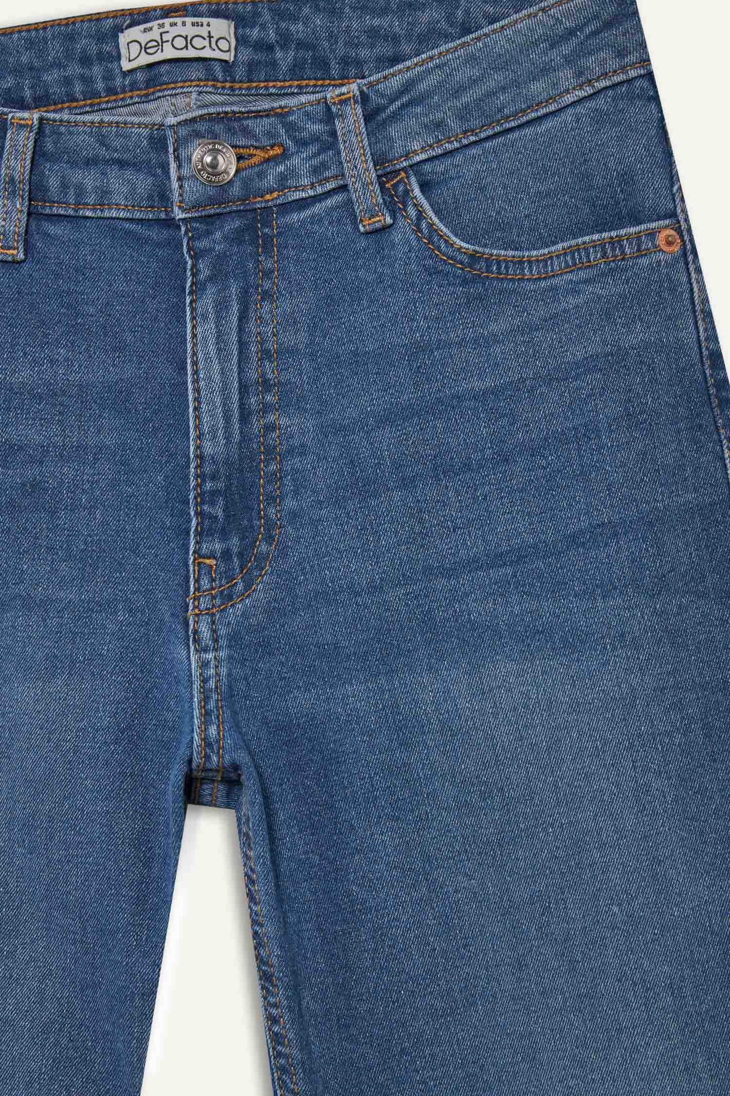 Mia Flare Fit Normal Bel İspanyol Paça Uzun Jean Pantolon