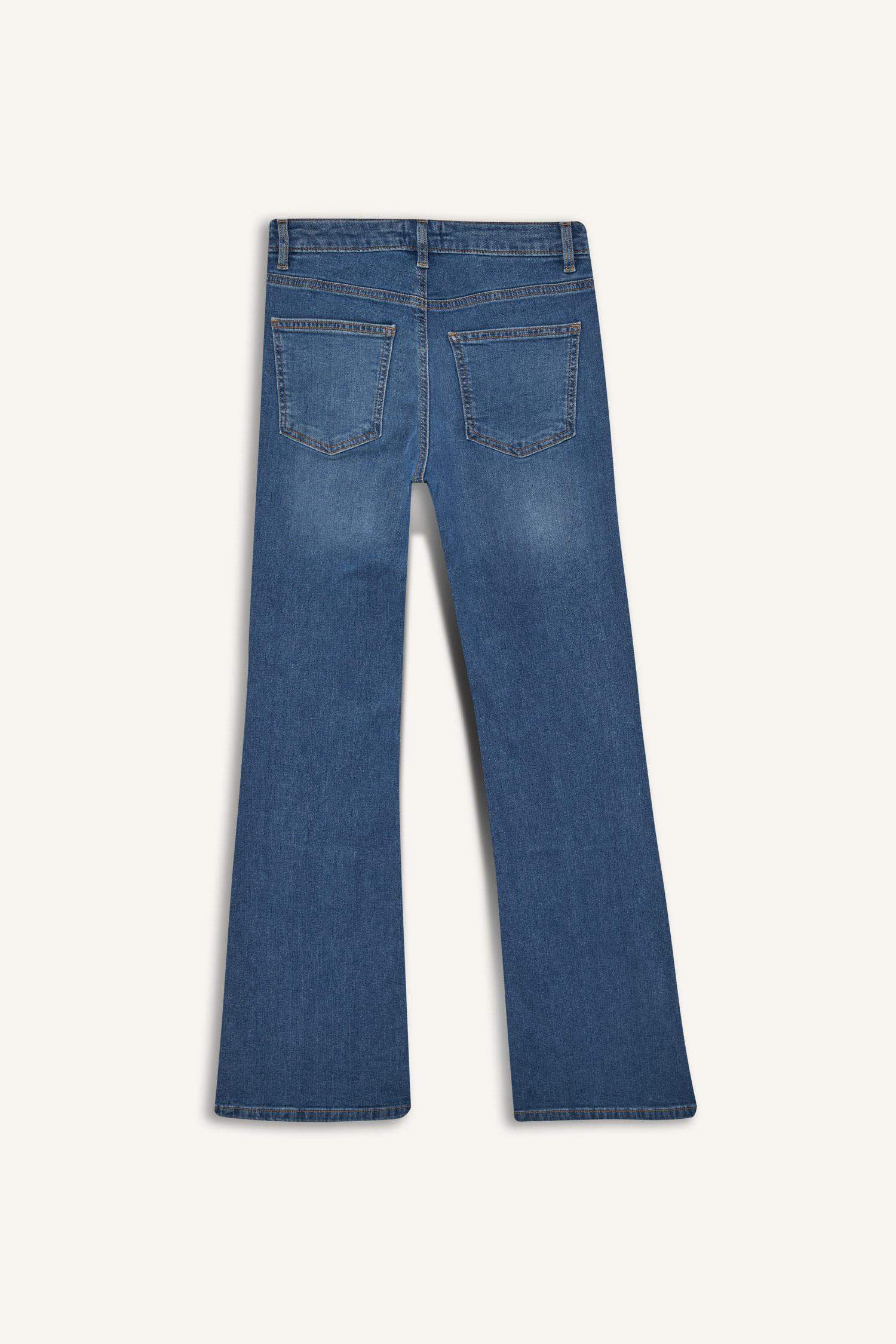 Mia Flare Fit Normal Bel İspanyol Paça Uzun Jean Pantolon