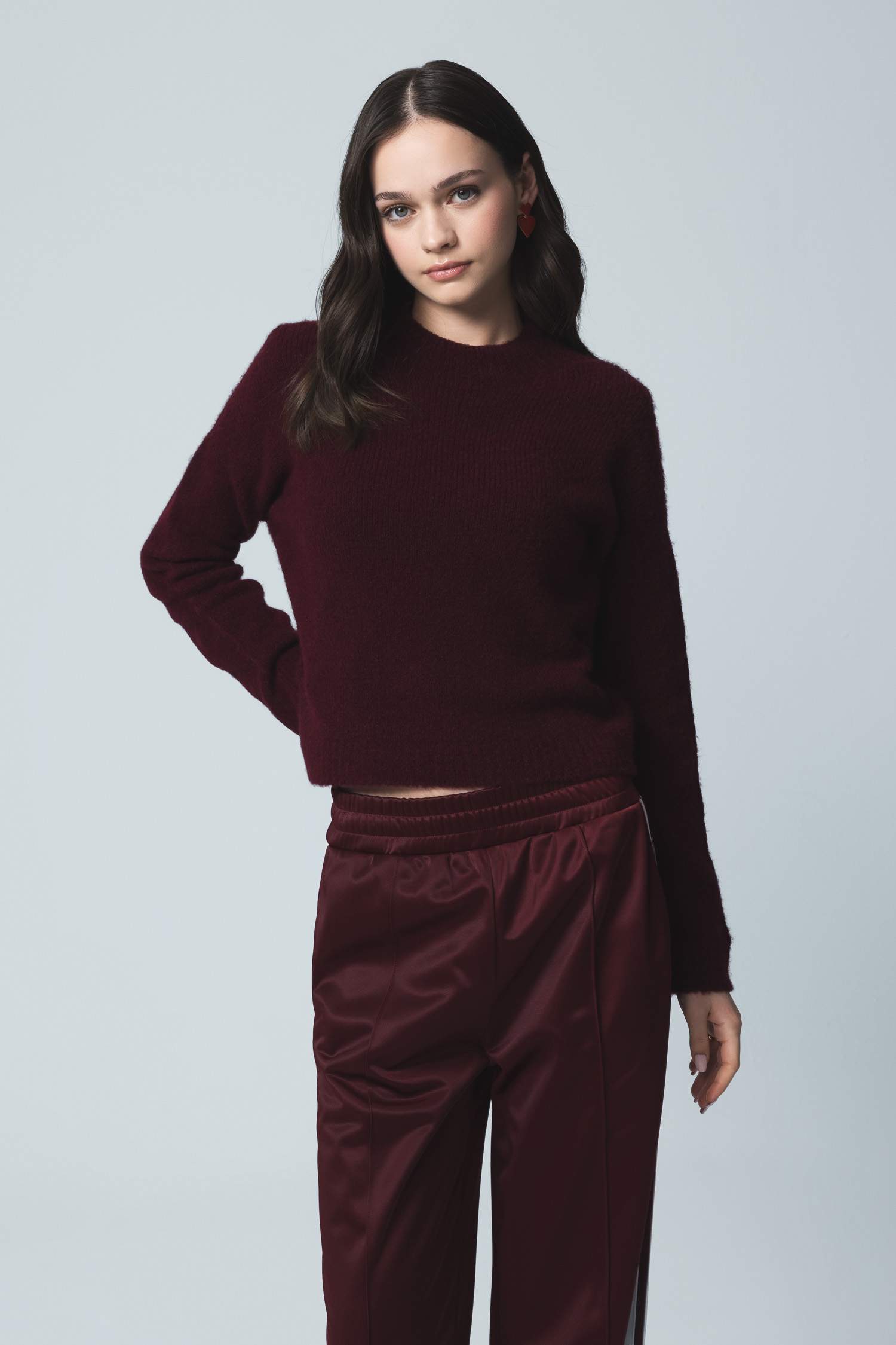 Regular Fit Bisiklet Yaka Dikişsiz Basic Düz Triko Kazak