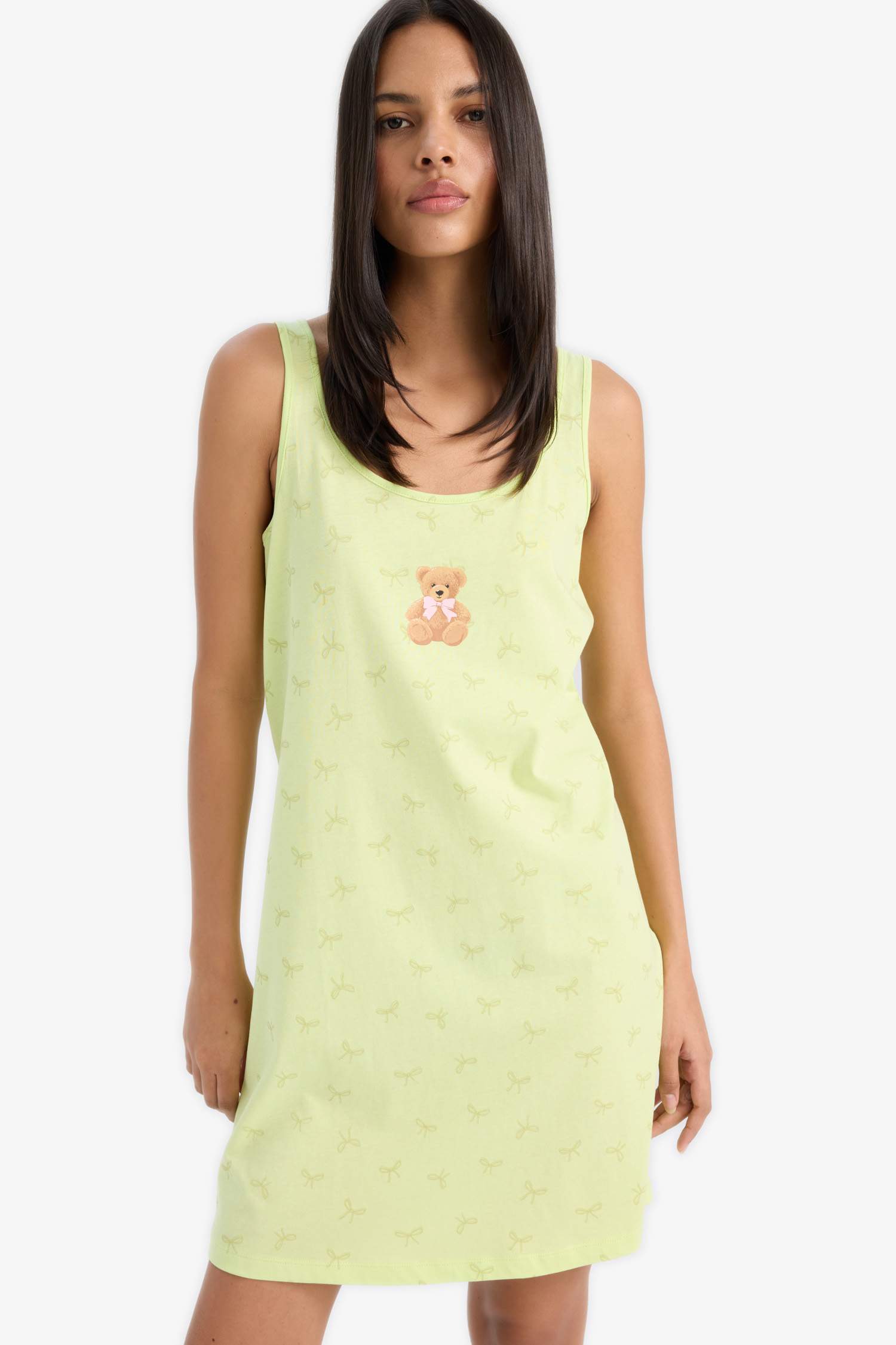 فستان نوم قصة عادية برقبة مستديرة من Fall in Love