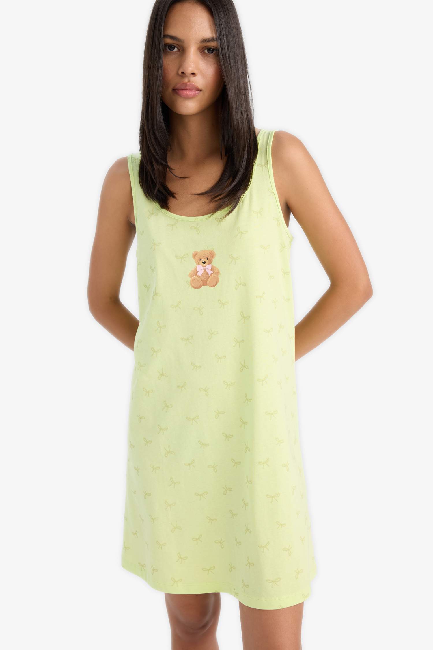 فستان نوم قصة عادية برقبة مستديرة من Fall in Love