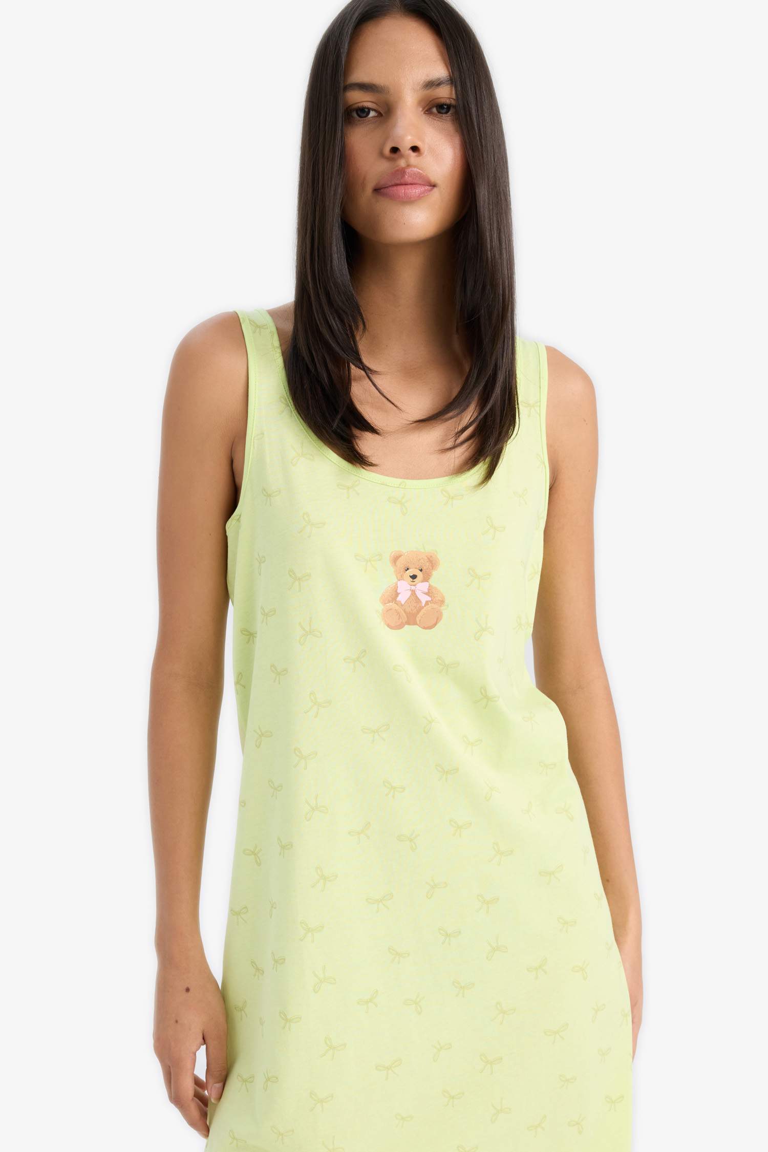 فستان نوم قصة عادية برقبة مستديرة من Fall in Love