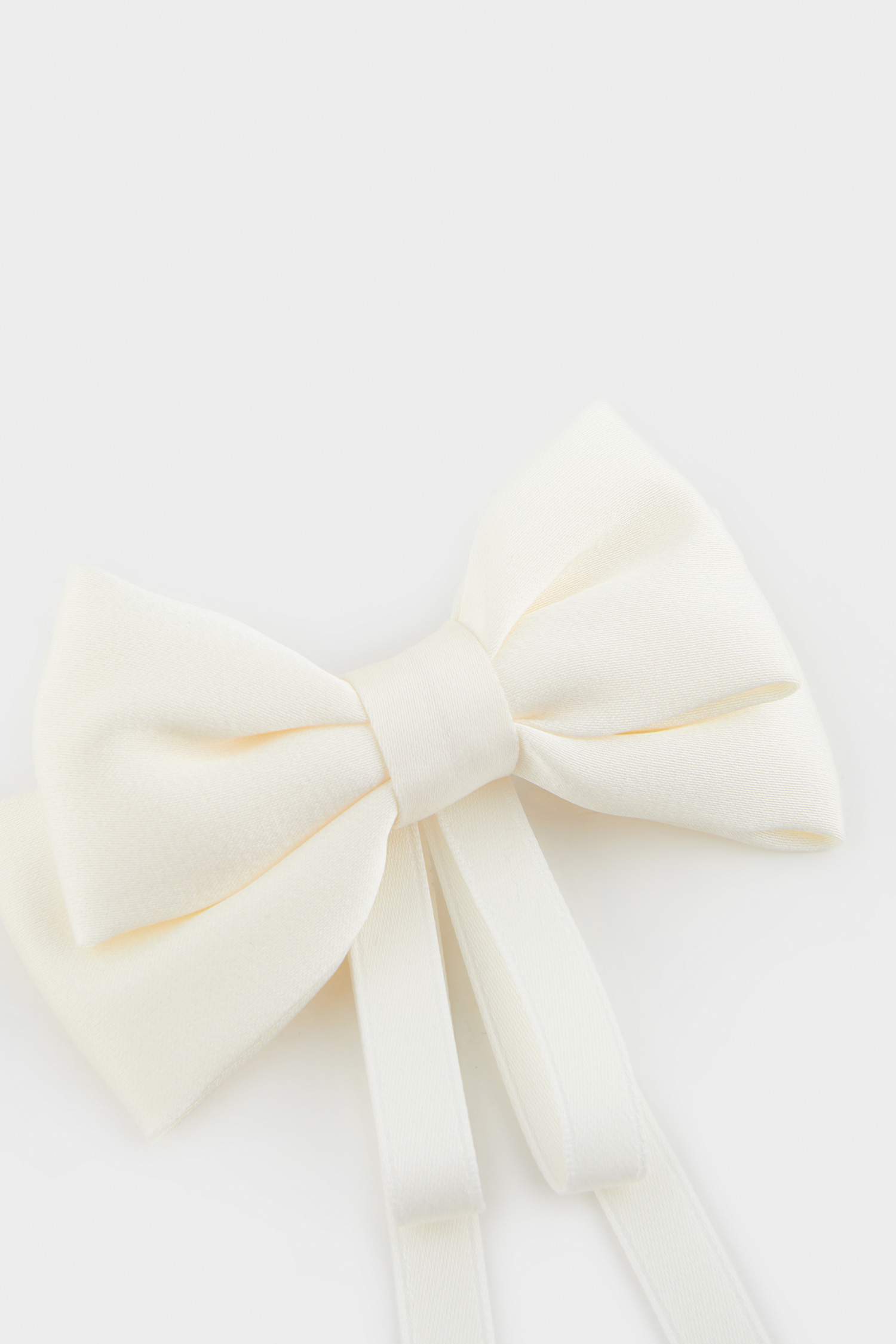 Girl Beige Ribbon Patterned Hair Clips