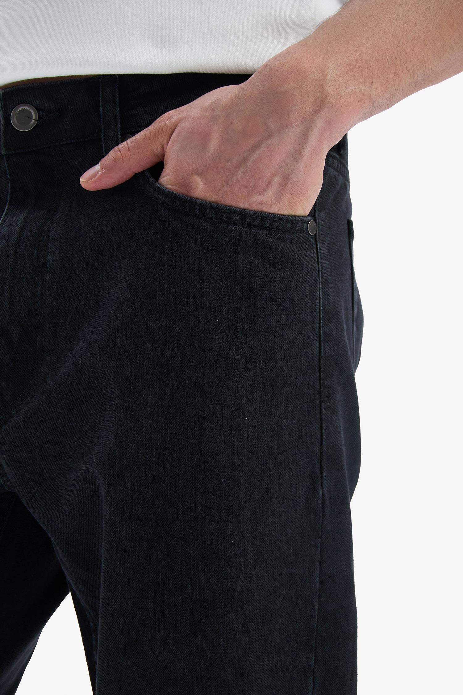 %100 Pamuk 90's Slim Fit Dar Kalıp Yüksek Bel Dar Paça Siyah Jean Pantolon