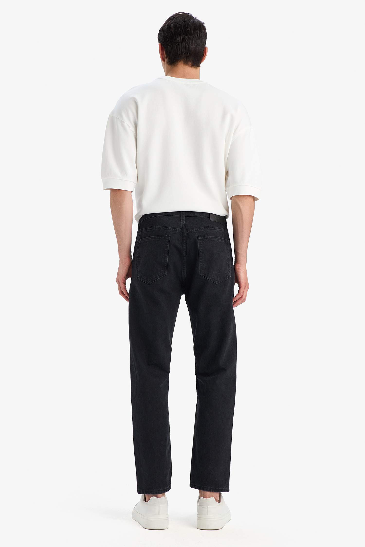 %100 Pamuk 90's Slim Fit Dar Kalıp Yüksek Bel Dar Paça Siyah Jean Pantolon