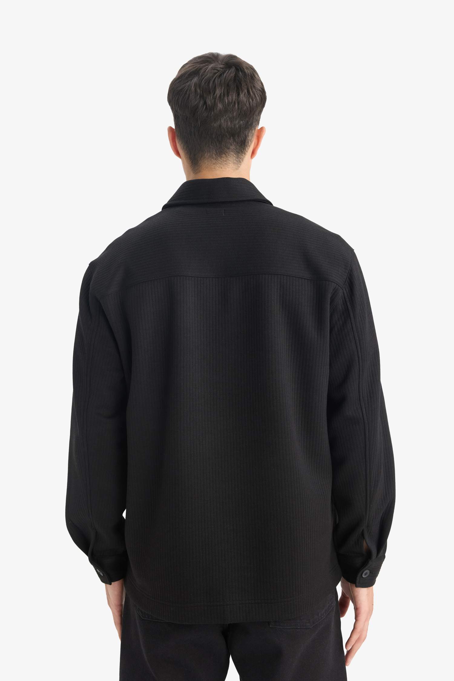 Chemise à manches longues en tissu tissé Coupe régulière