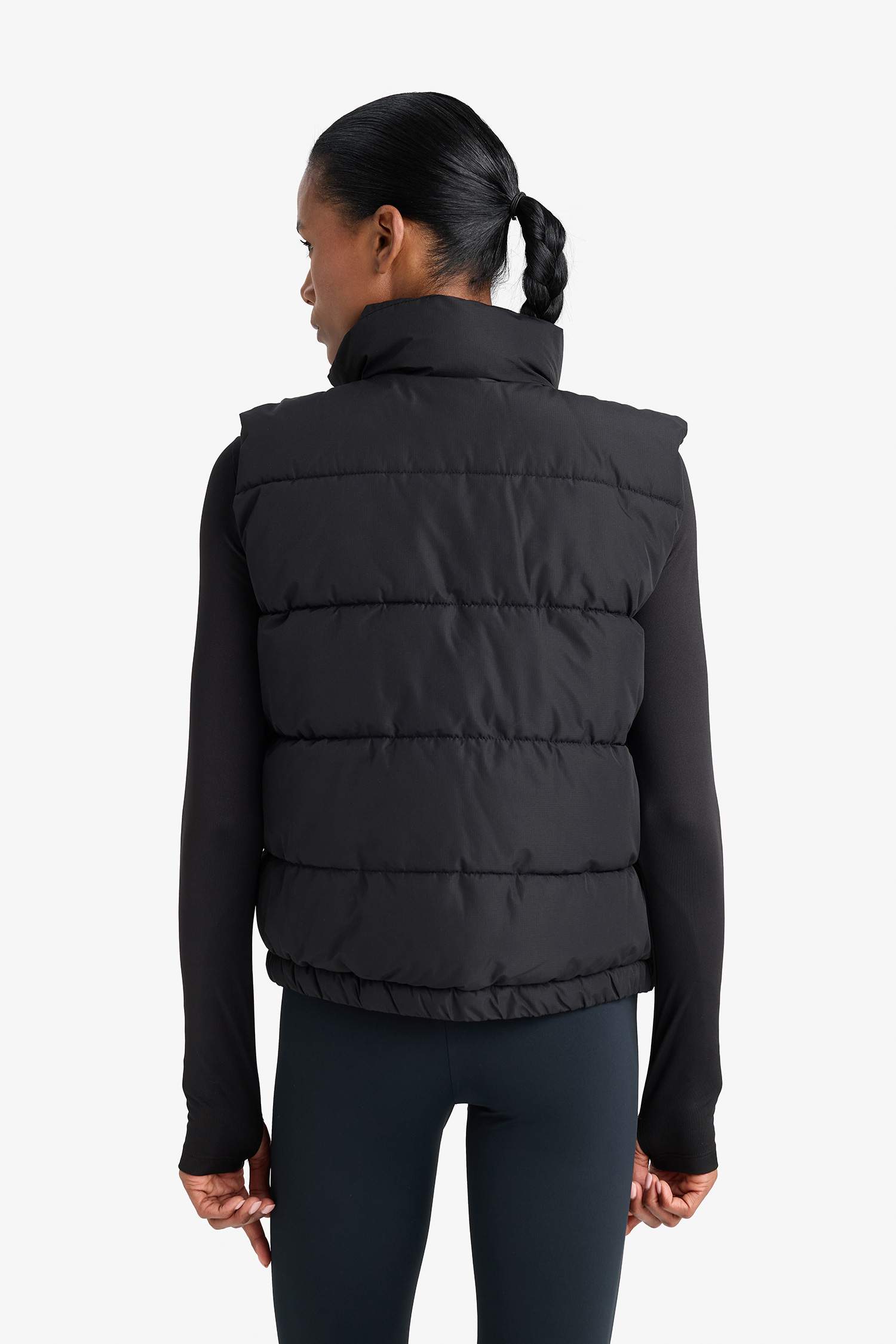 DeFactoFit Su İtici Regular Fit Dik Yaka Fermuarlı Cepli Şişme Yelek