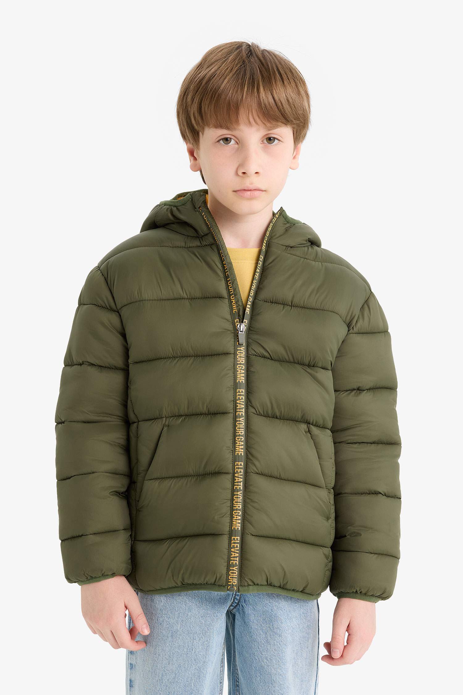 Boy Waterproof Hooded Zippered Puffer Jacket