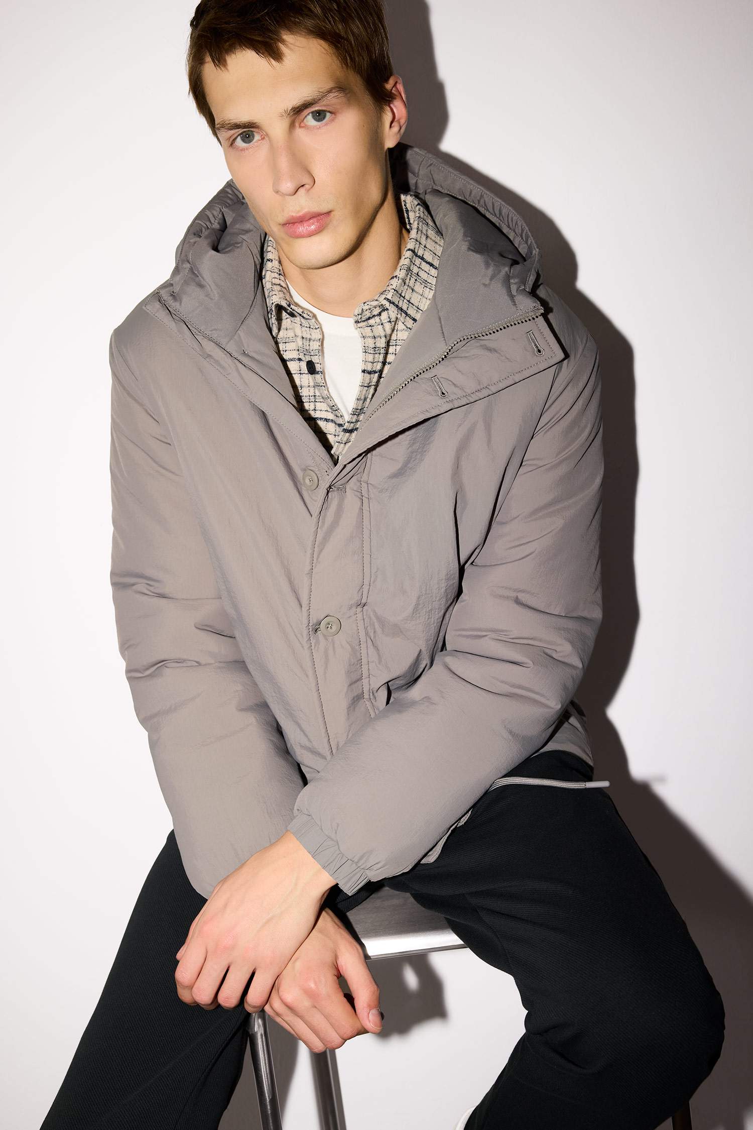 Regular Fit Hooded Zippered Waterproof Jacket