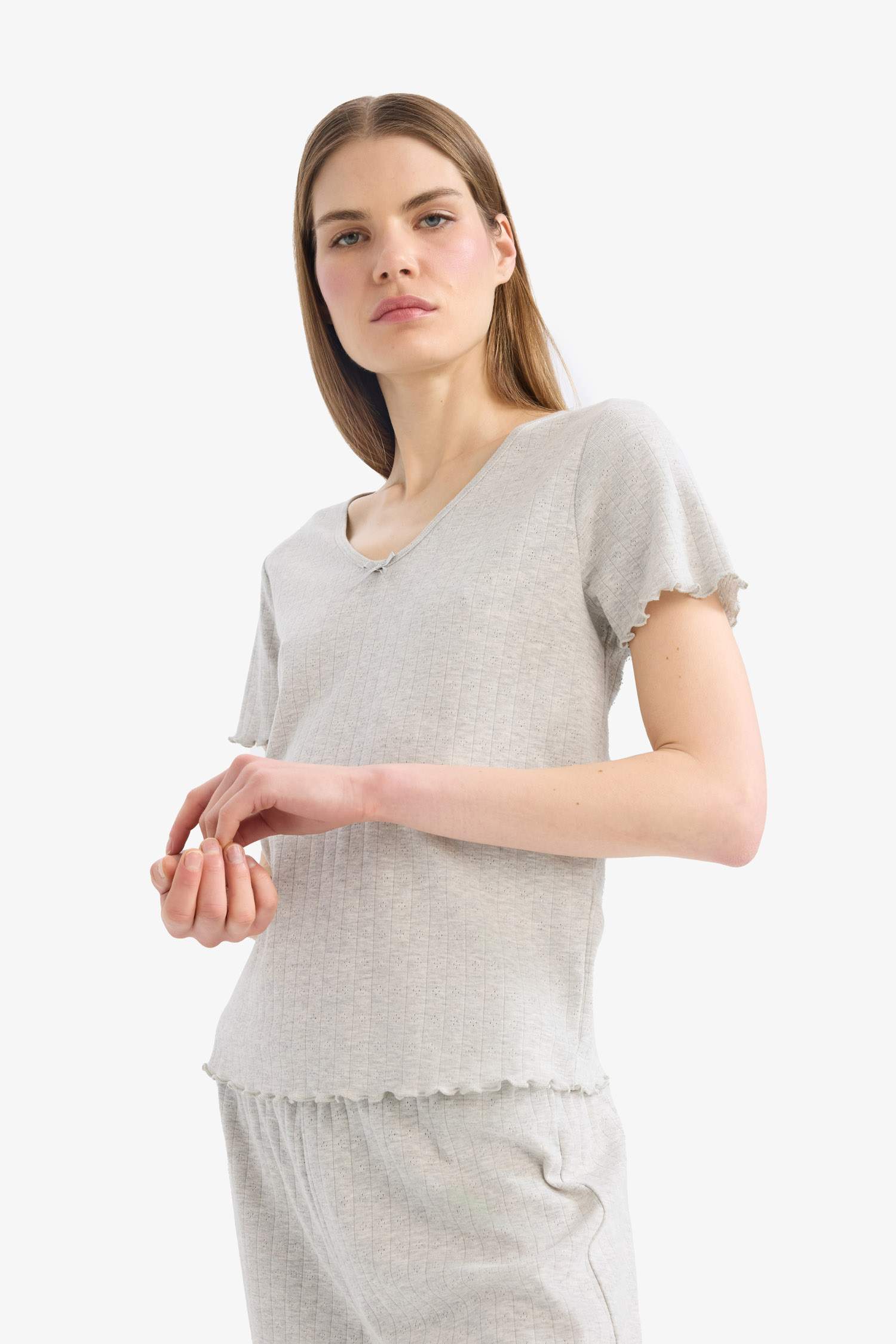 Fall in Love Regular Fit Top Bottom 2 Piece Pajama Set