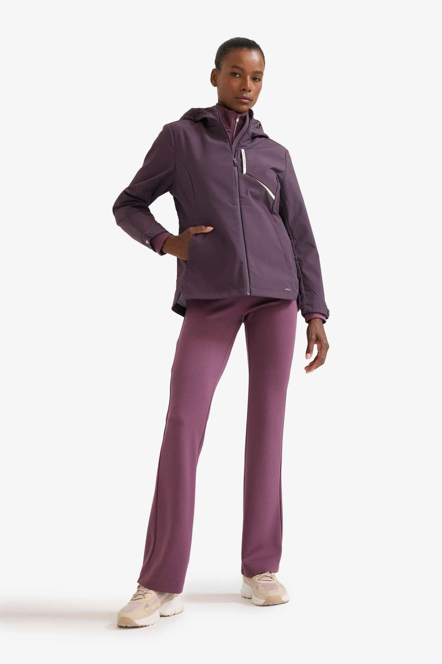 Su İtici Slim Fit Dar Kesim Kapüşonlu İçi Polarlı Fermuarlı Mont